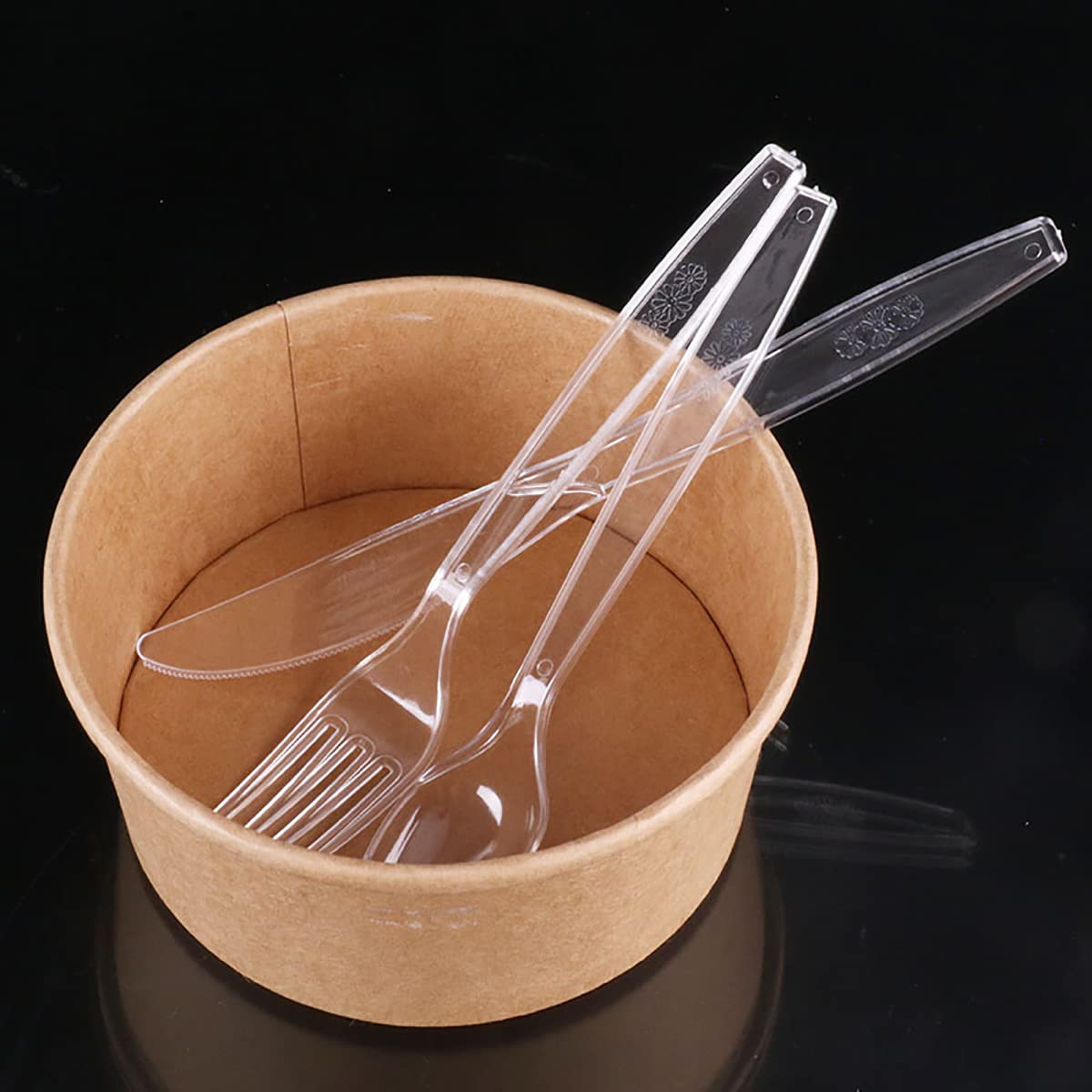 [150 Pack] Clear Plastic Silverware, Heavy Weight Plastic 50 Forks, 50 Spoons, 50 Knives
