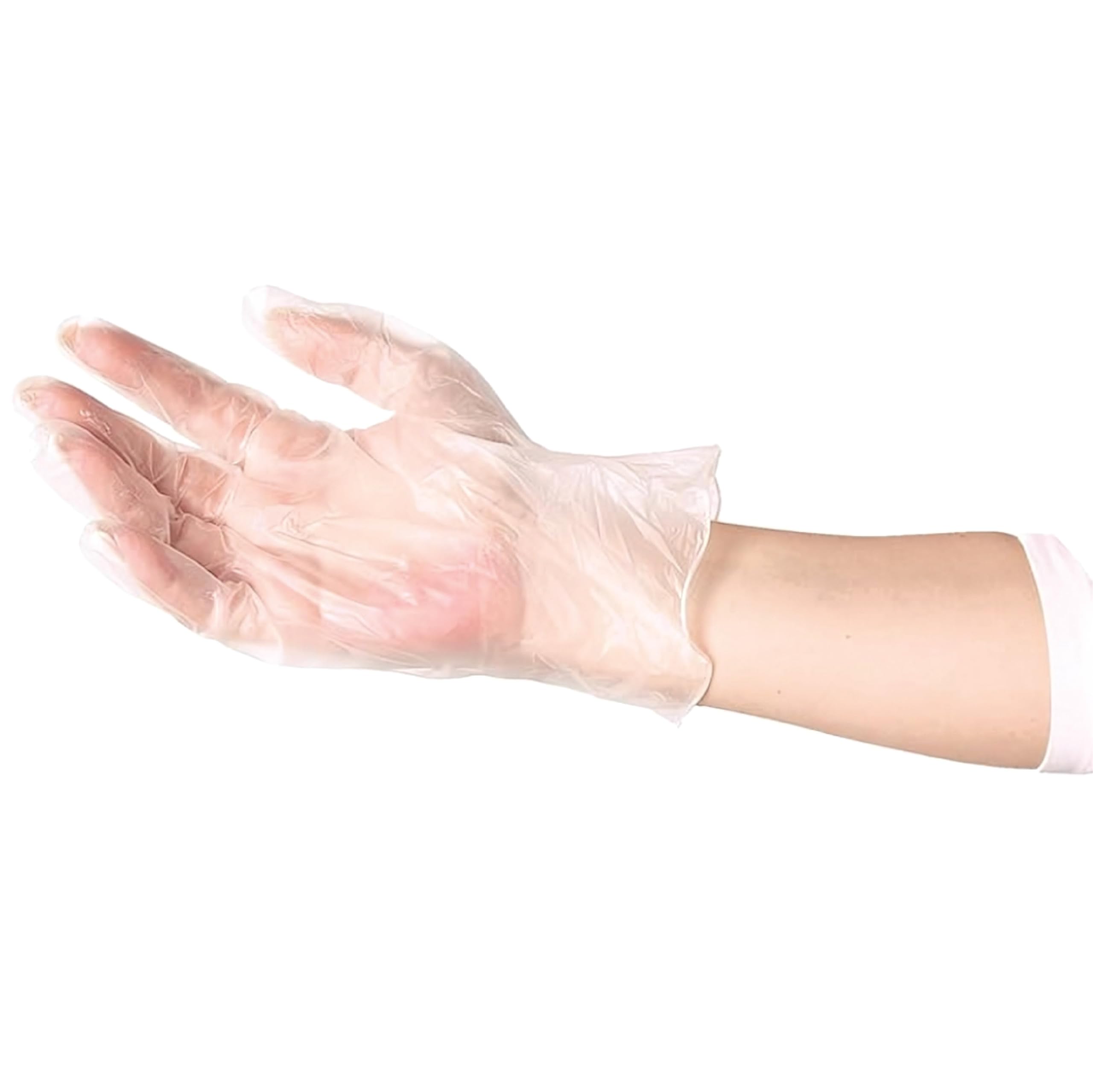[100 PCS] Professional Collection Disposable Vinyl Gloves, Clear