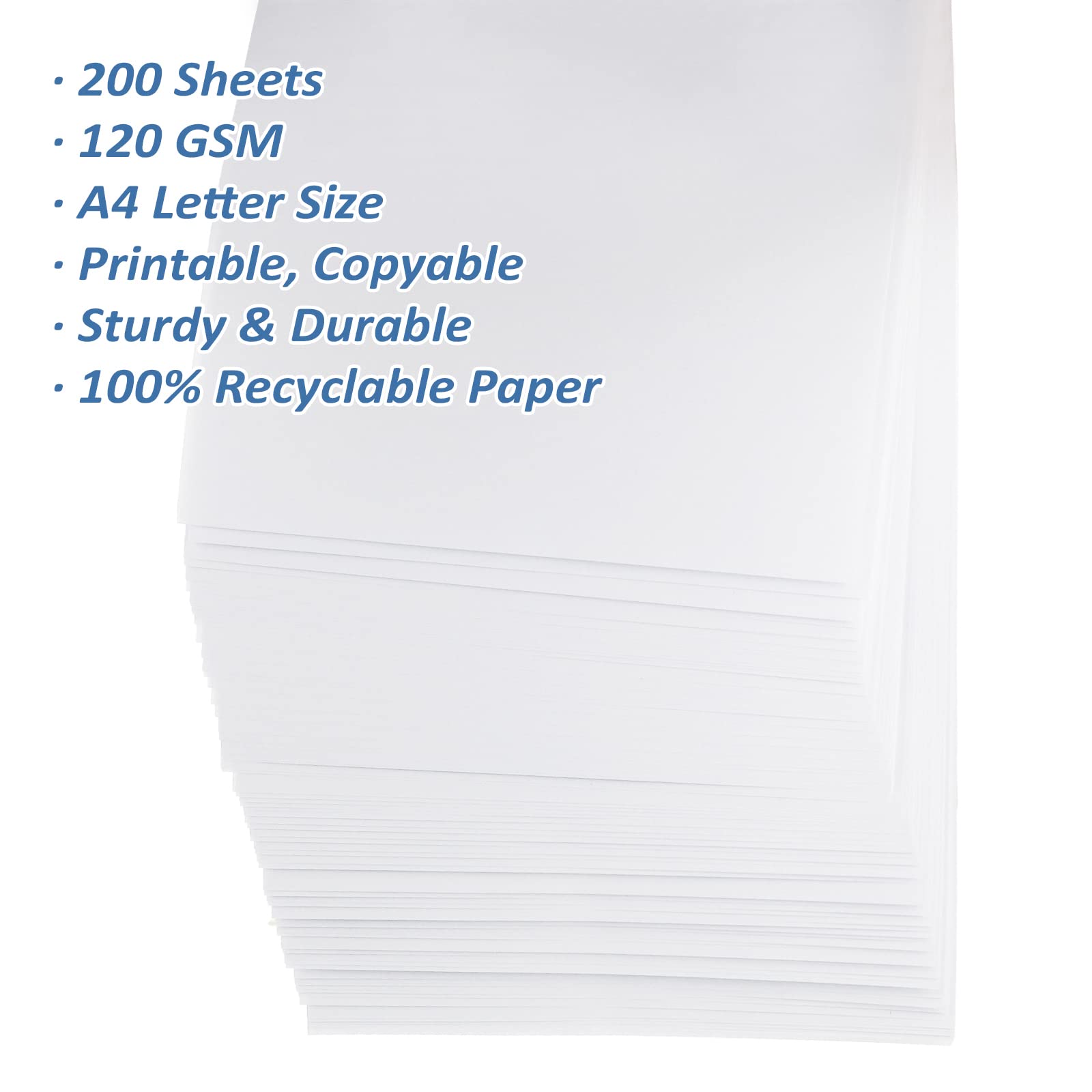 200 Sheets Printer Paper 32 lb/120 gsm Stationery Paper, Laser & Inkjet Printer Compatible (Black/Ivory/White)