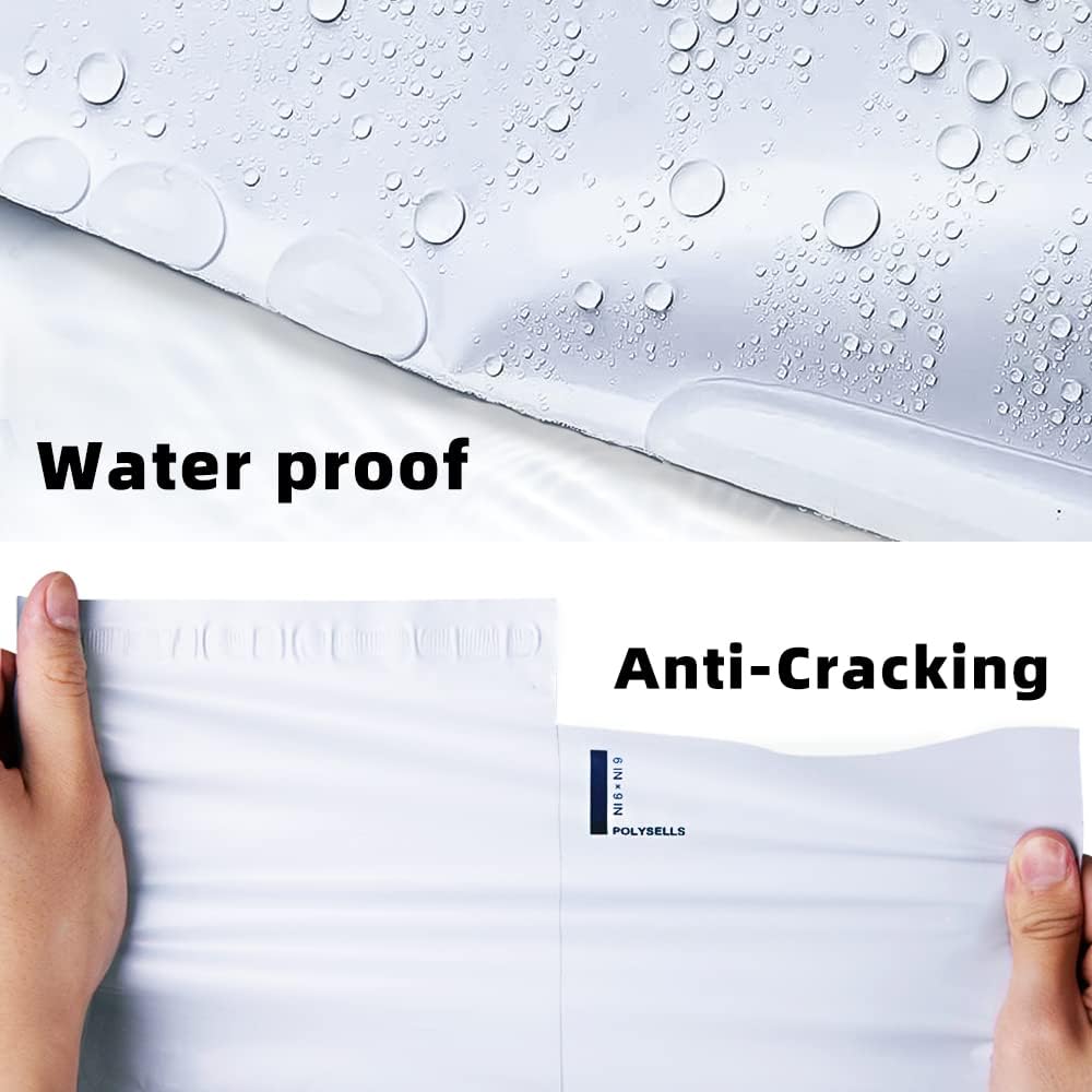 [500 pcs] Poly Mailers, Waterproof Shipping Envelopes with Strong Adhesive Sealing