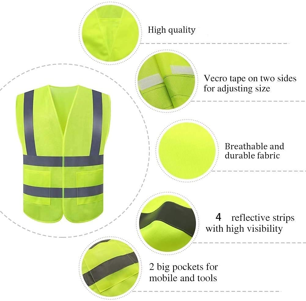 [10 Packs] High Visibility Safety Vest, ANSI Class 2 Security Vest