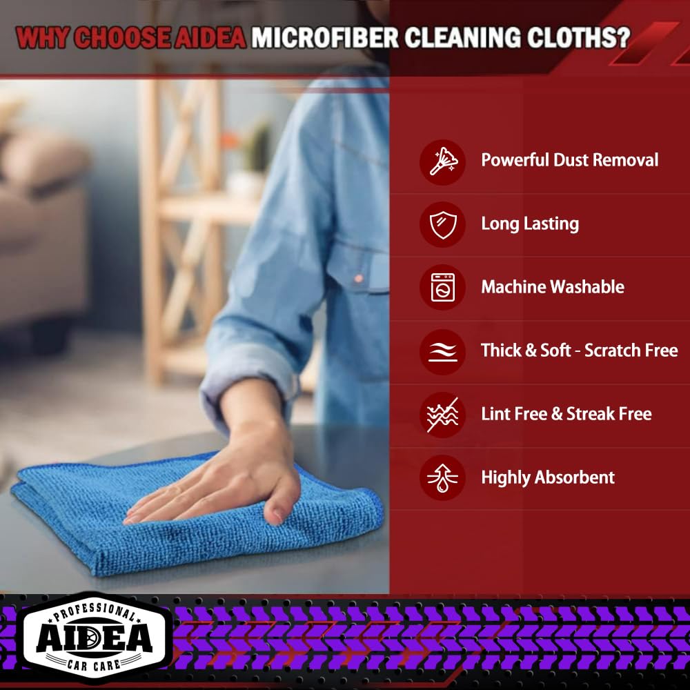 Microfiber Cleaning Cloths, 50 Packs 12×12"