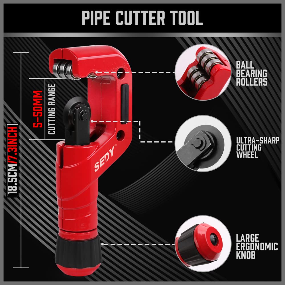 Ultimate Tube Cutter Set - Pipe Cutter 3/16"-2" OD, Mini Tube Cutter 1/8"-7/8", Deburring Tool