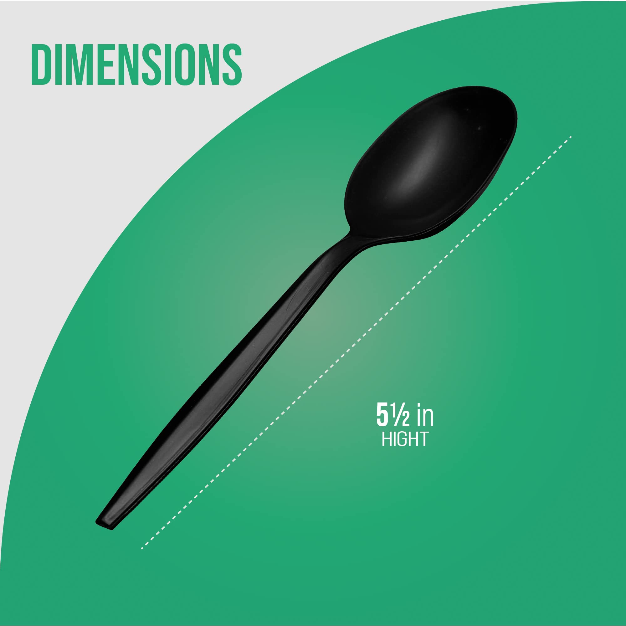 [1000 PCS] Plastic Disposable Soup Spoons Bulk, Black & White