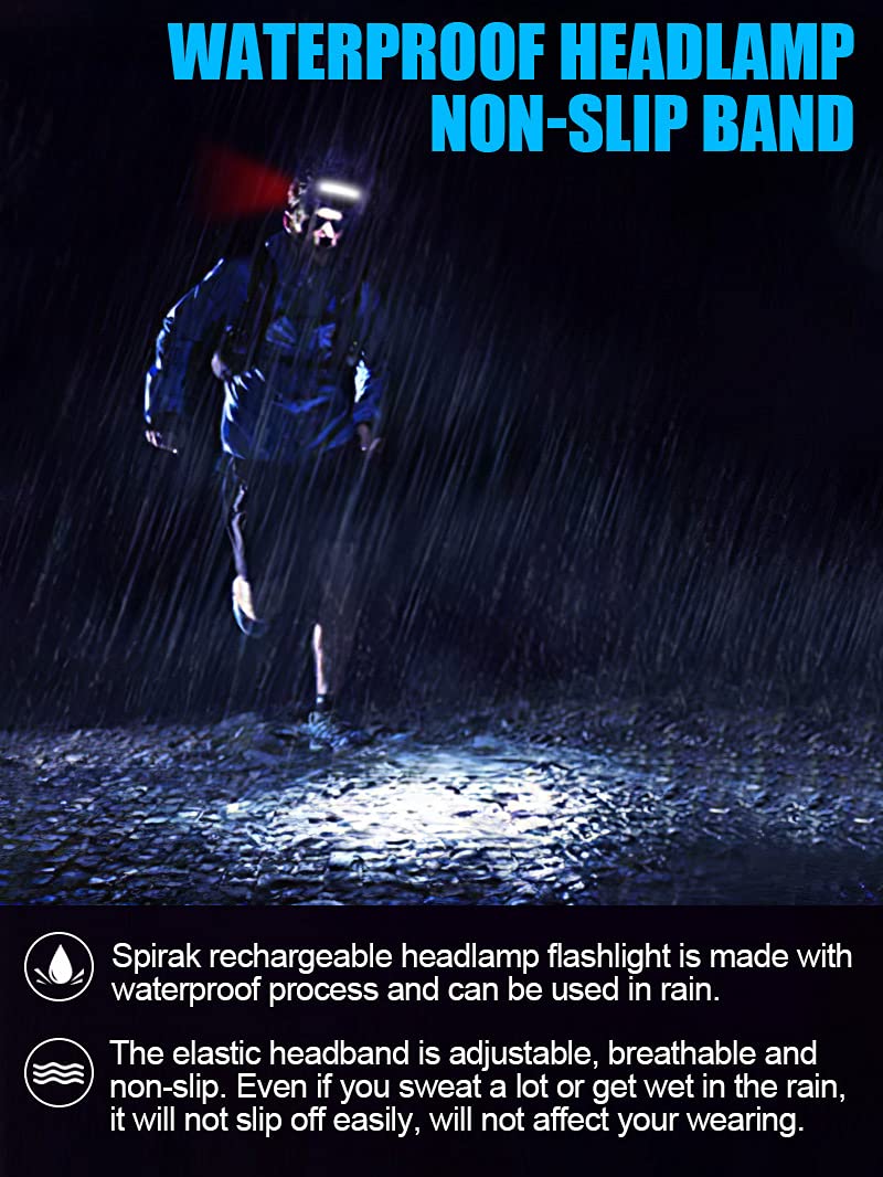 [1 / 2 / 4 Packs] LED Headlamp Flashlight, 1000 lumens 230° USB Rechargeable Head Lamp