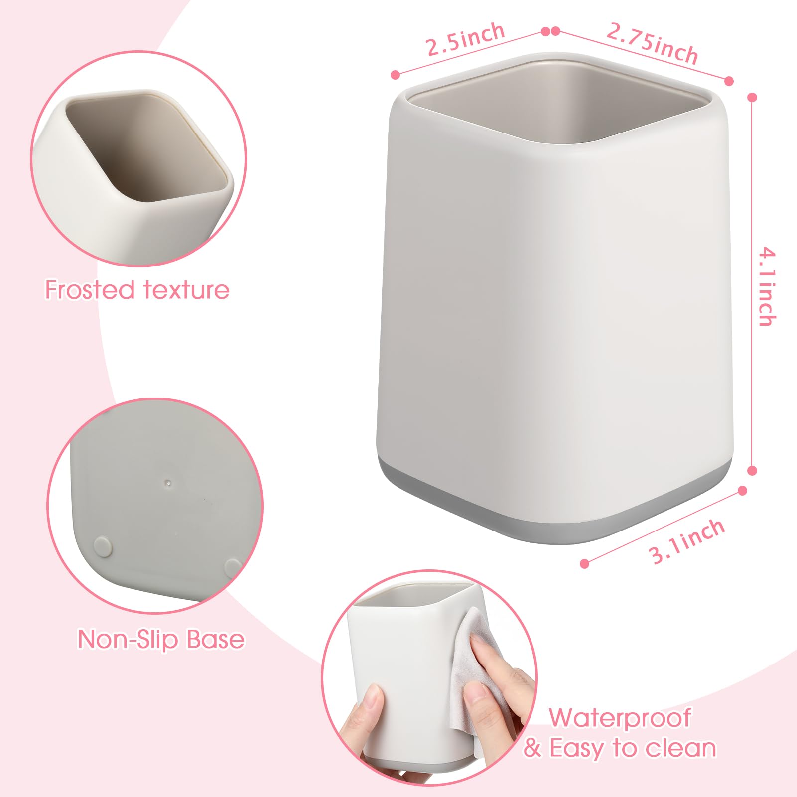 12 Pcs Pencil Holder for Desk, 4.1 x 2.95 x 2.75 Inch(White/Dark Blue/Light Green)