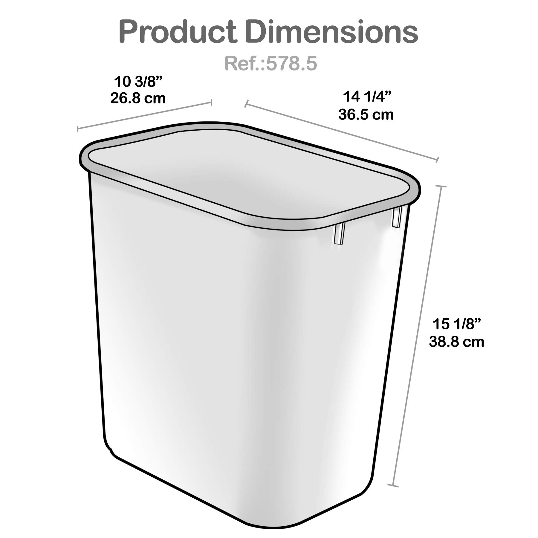 Acrimet Wastebasket Bin for Recycling and Waste, 6.75 Gallon/ 27 Quart/ 24 Liter (Set of 2)