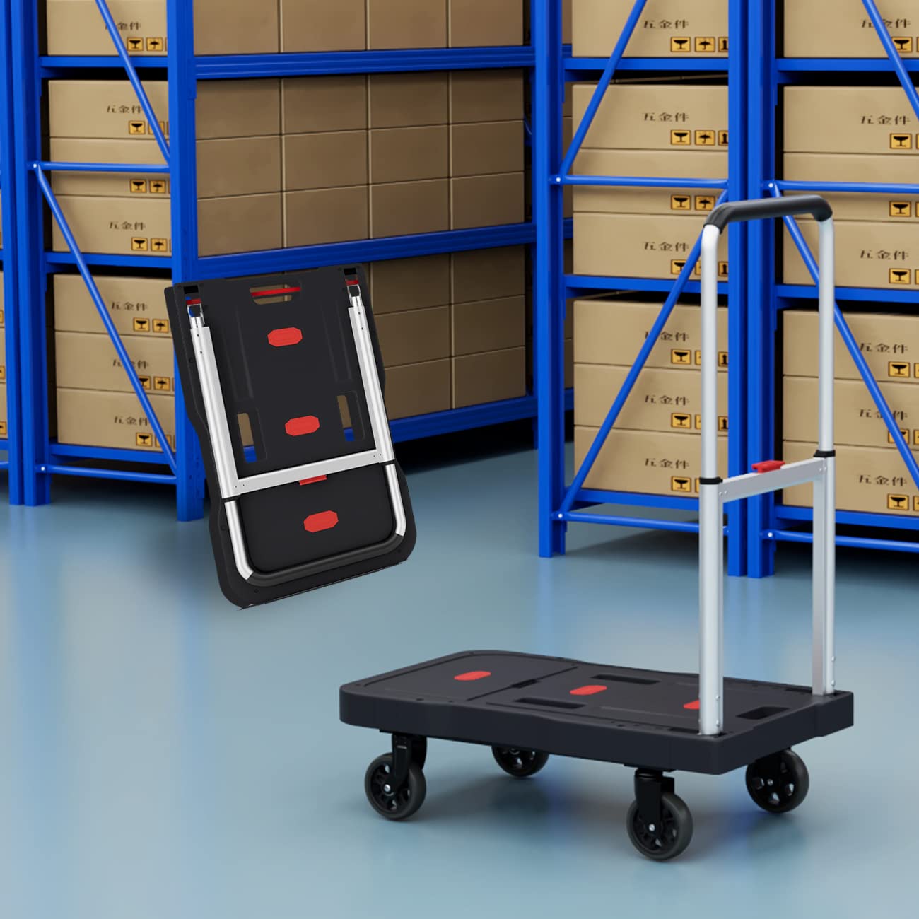 Platform Truck Foldable Push Cart Dolly 330lb Weight Capacity