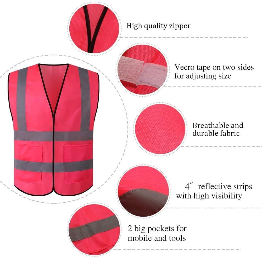 [10 Packs] High Visibility Safety Vest, ANSI Class 2 Security Vest