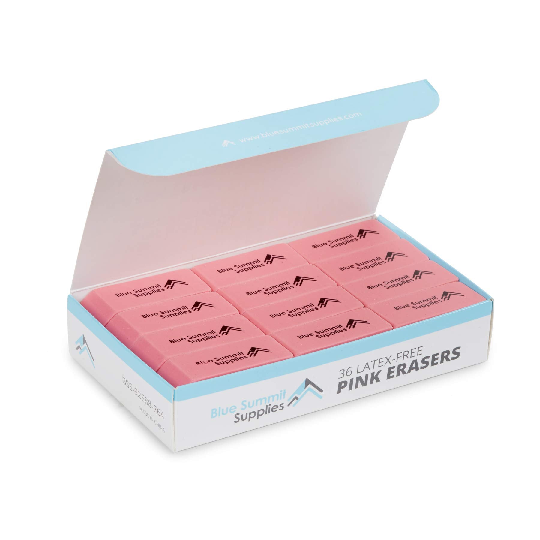 Blue Summit Supplies Pink Erasers, Bulk Erasers, 36 Pack