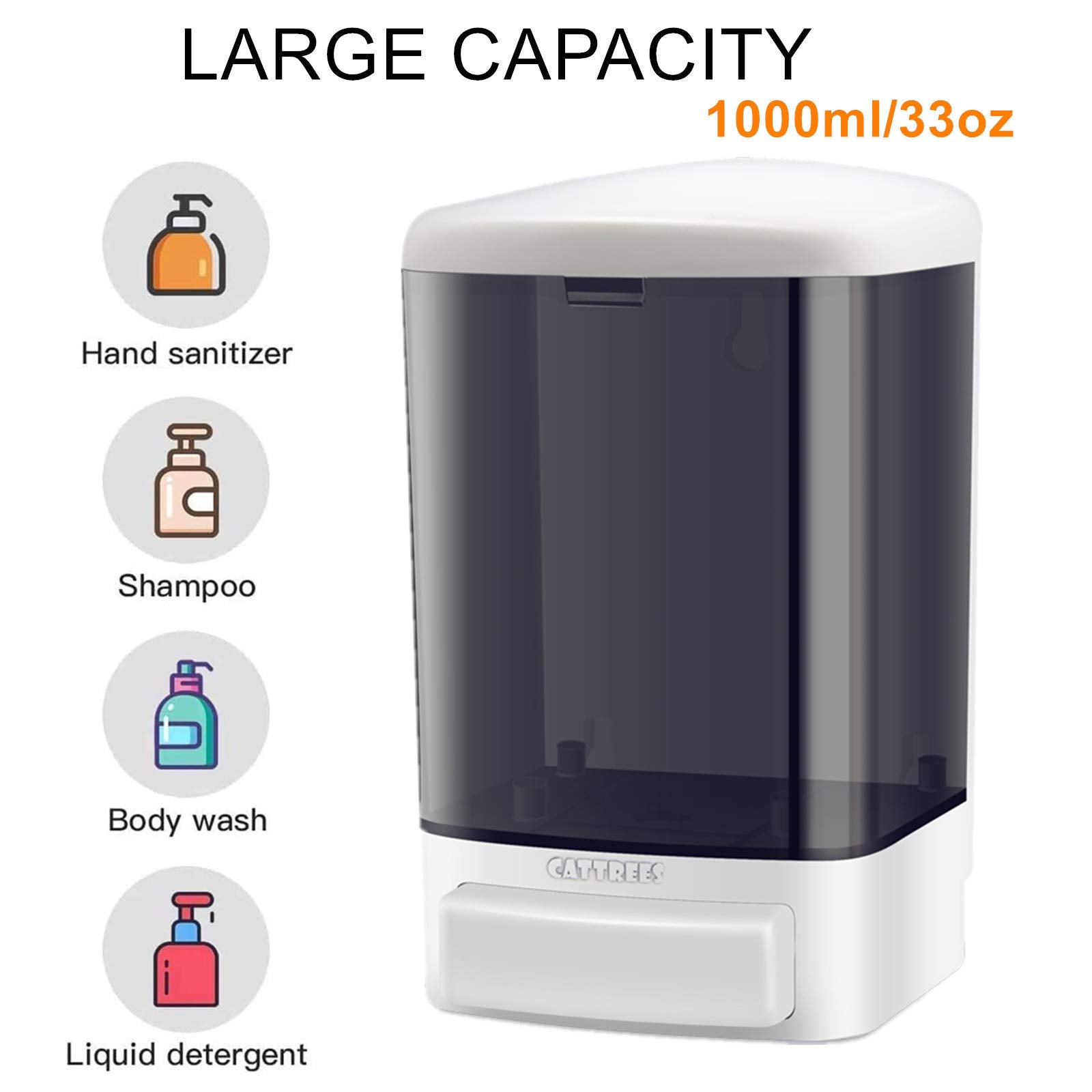 Manual Commercial Soap Dispenser, 1000ml/33oz