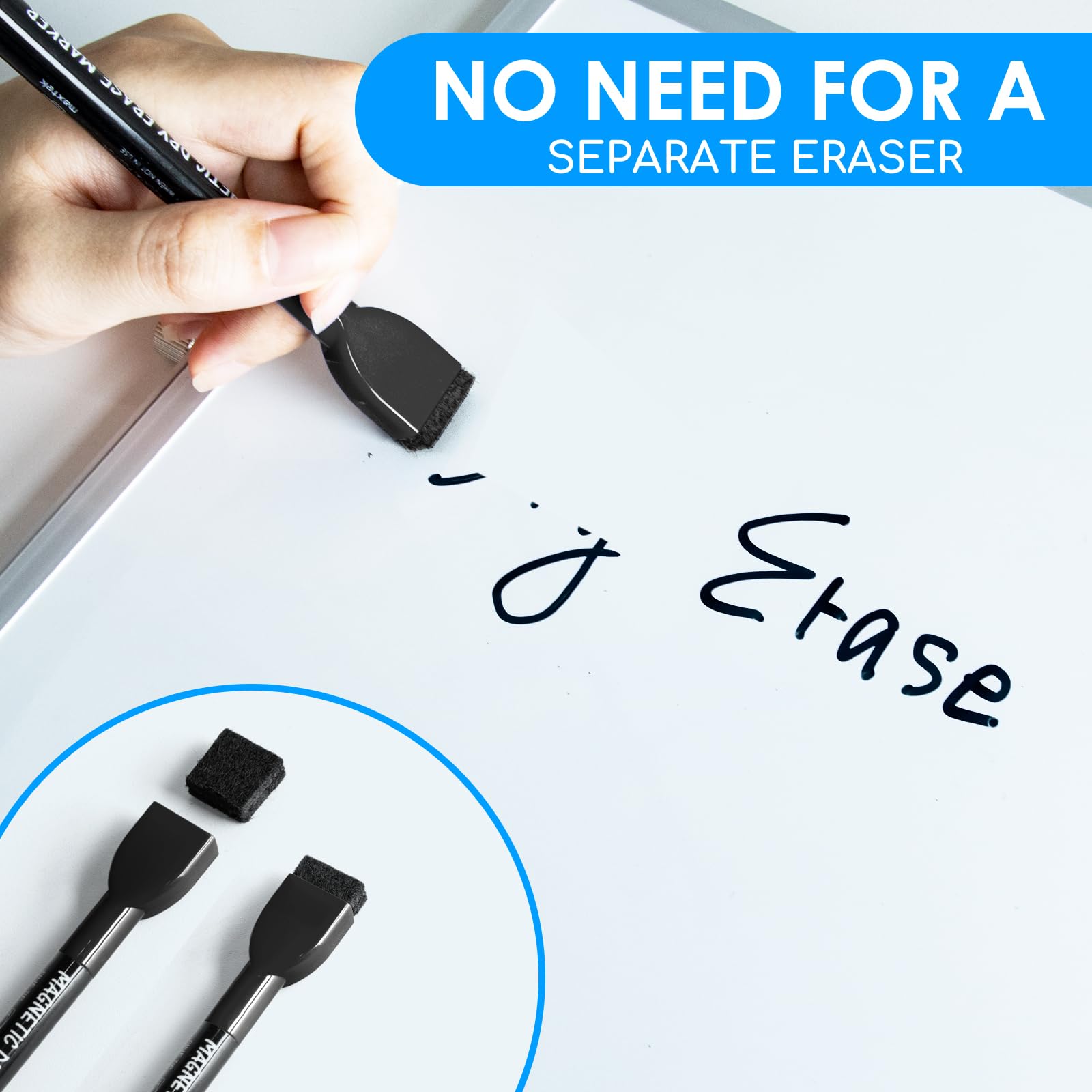 [12 / 24 / 36 PCS] Magnetic Dry Erase Markers Fine Tip with Eraser Cap