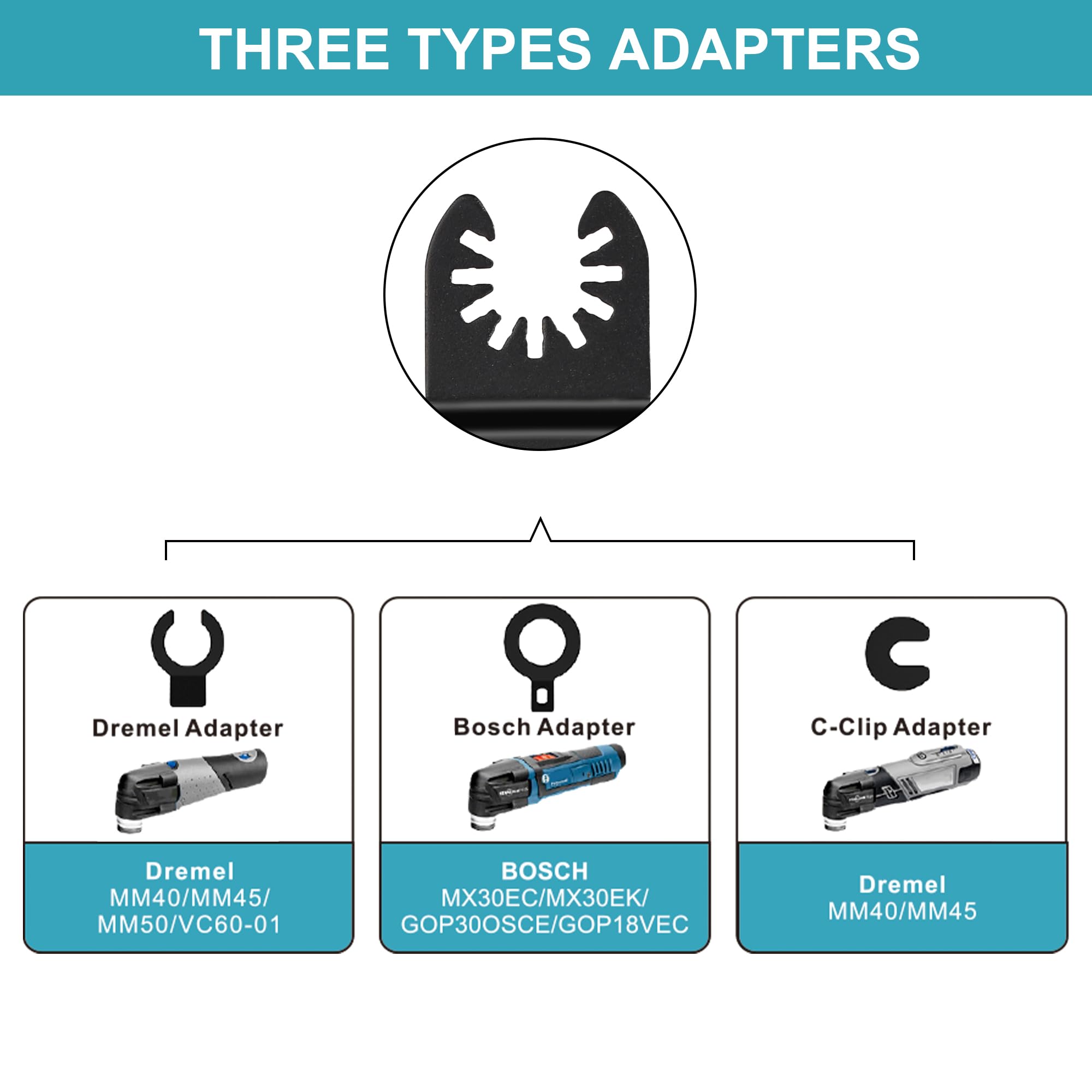 20 Metal Wood Oscillating Multitool Quick Release Saw Blades