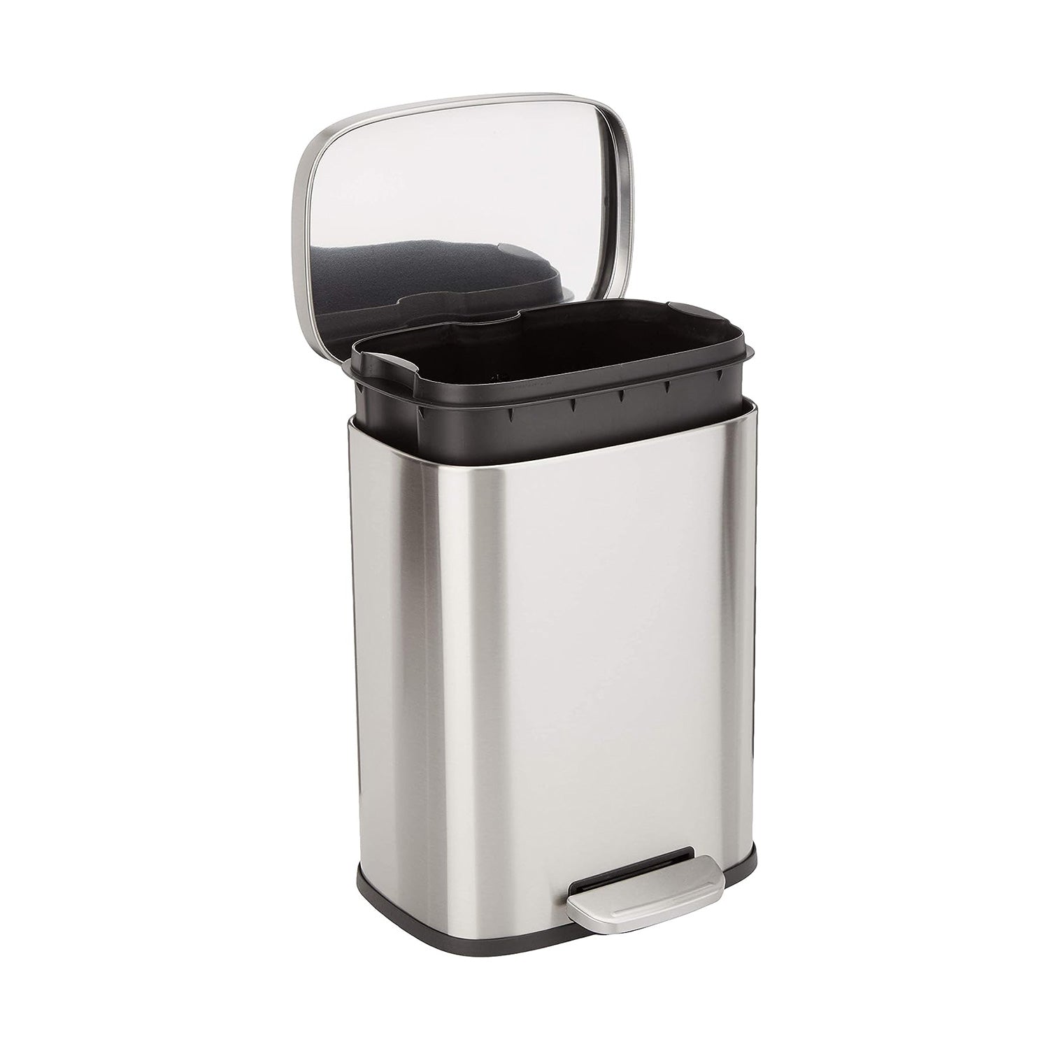 Amazon Basics Smudge Resistant Rectangular Trash Can - 5/12/30/50 Liter