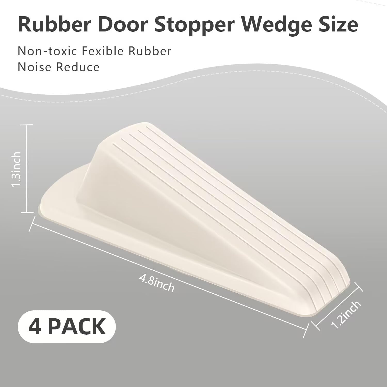 Door Stoppers, 4 Pack Premium Rubber Stoppers Wedge