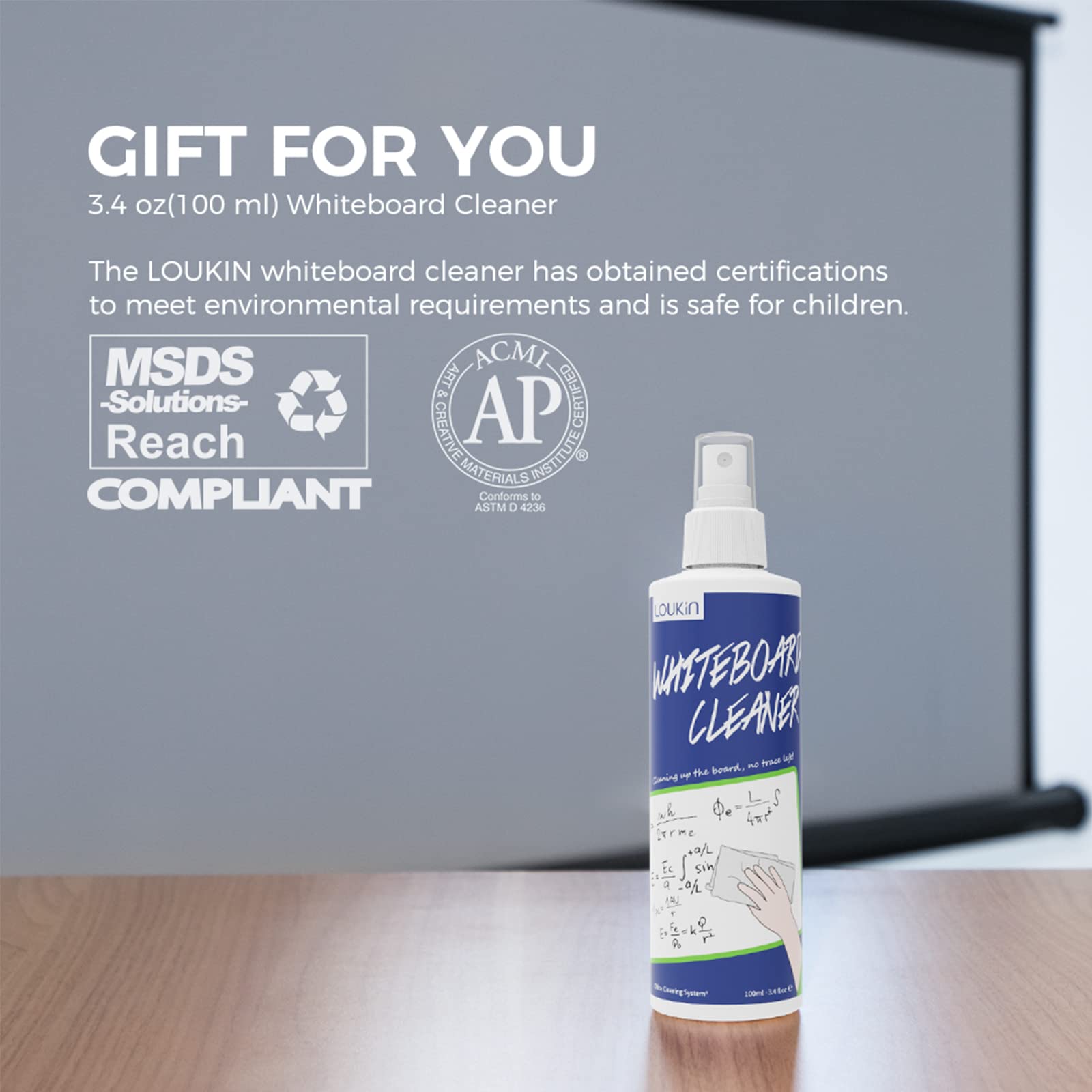 [12 / 24 PCS] Mini Magnetic Dry Erase Eraser w/ Free Bottle of 3.4 oz Whiteboard Cleaner