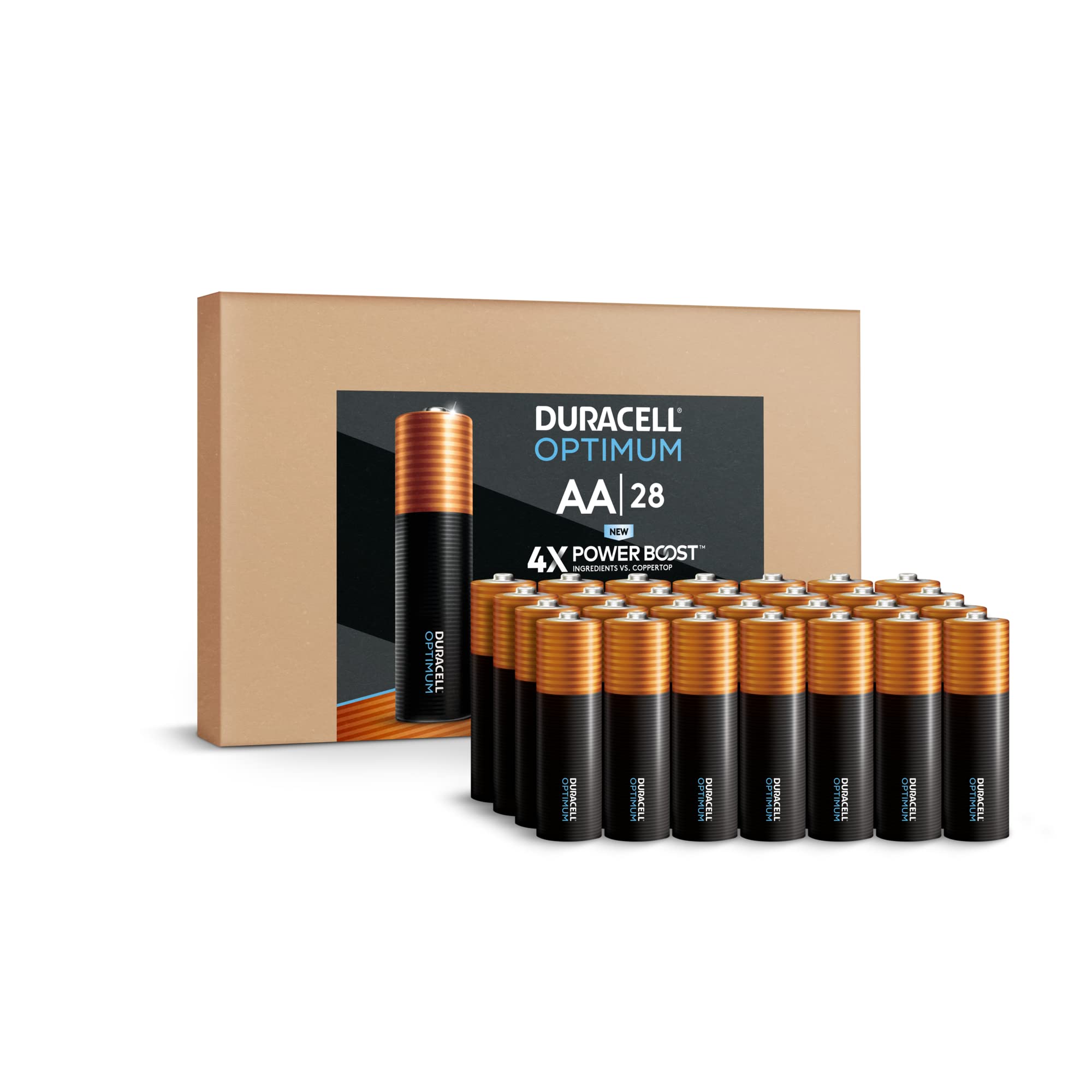 Duracell Optimum AA Batteries, 28 Count Pack (Ecommerce Packaging)