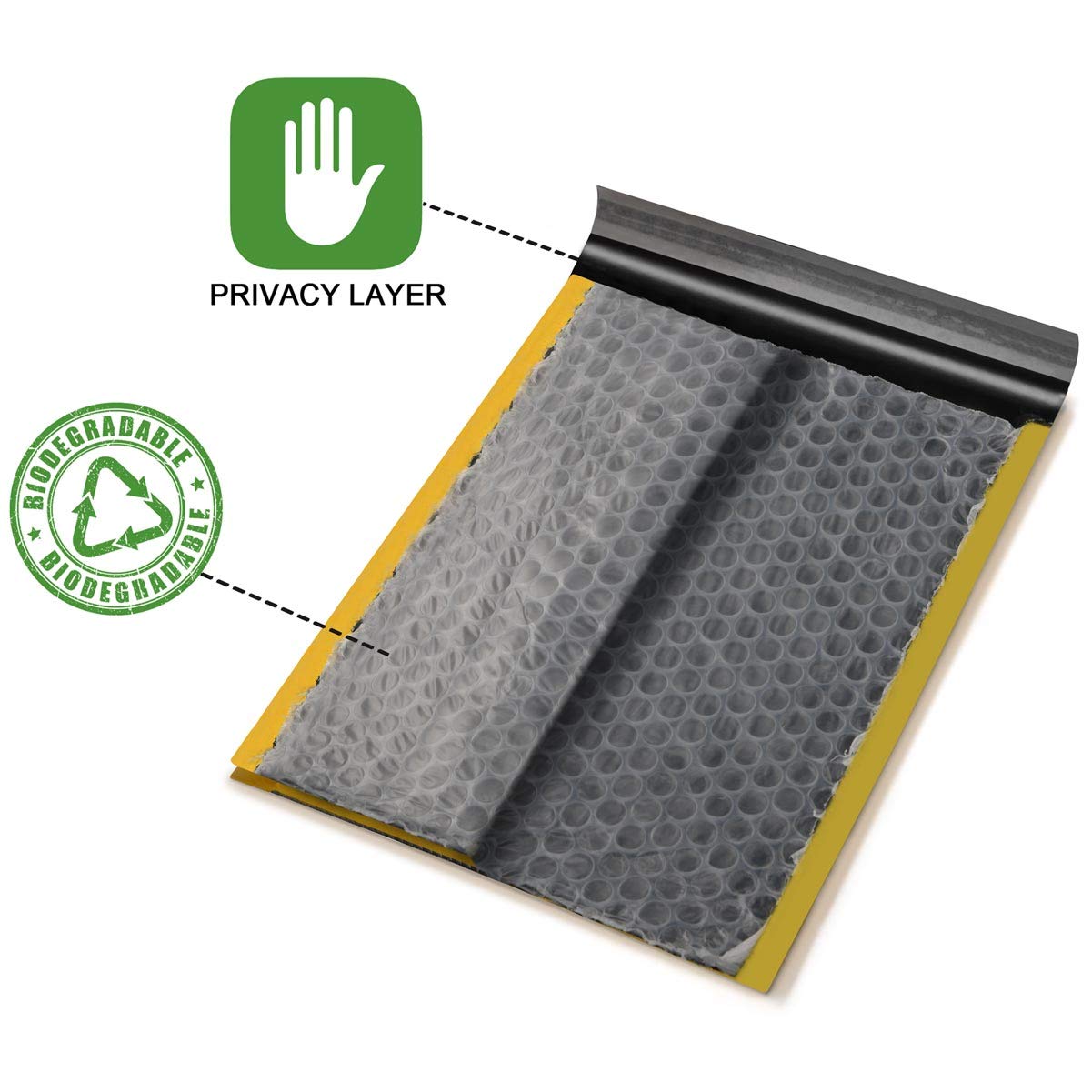 [25 Pack] #5, 10.5x16 100% Biodegradable Bubble Mailers