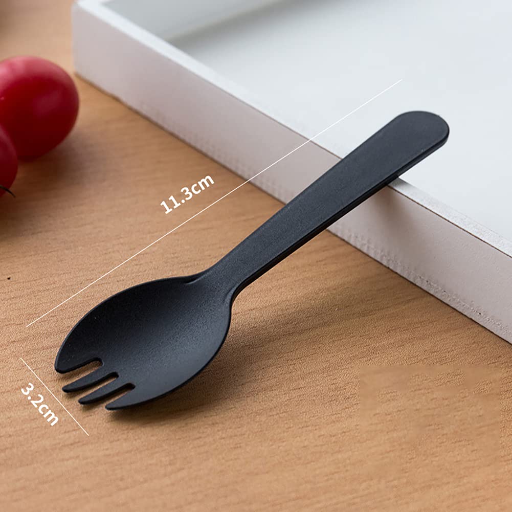 [100 PCS] Disposable Plastic Spork, Medium-Weight