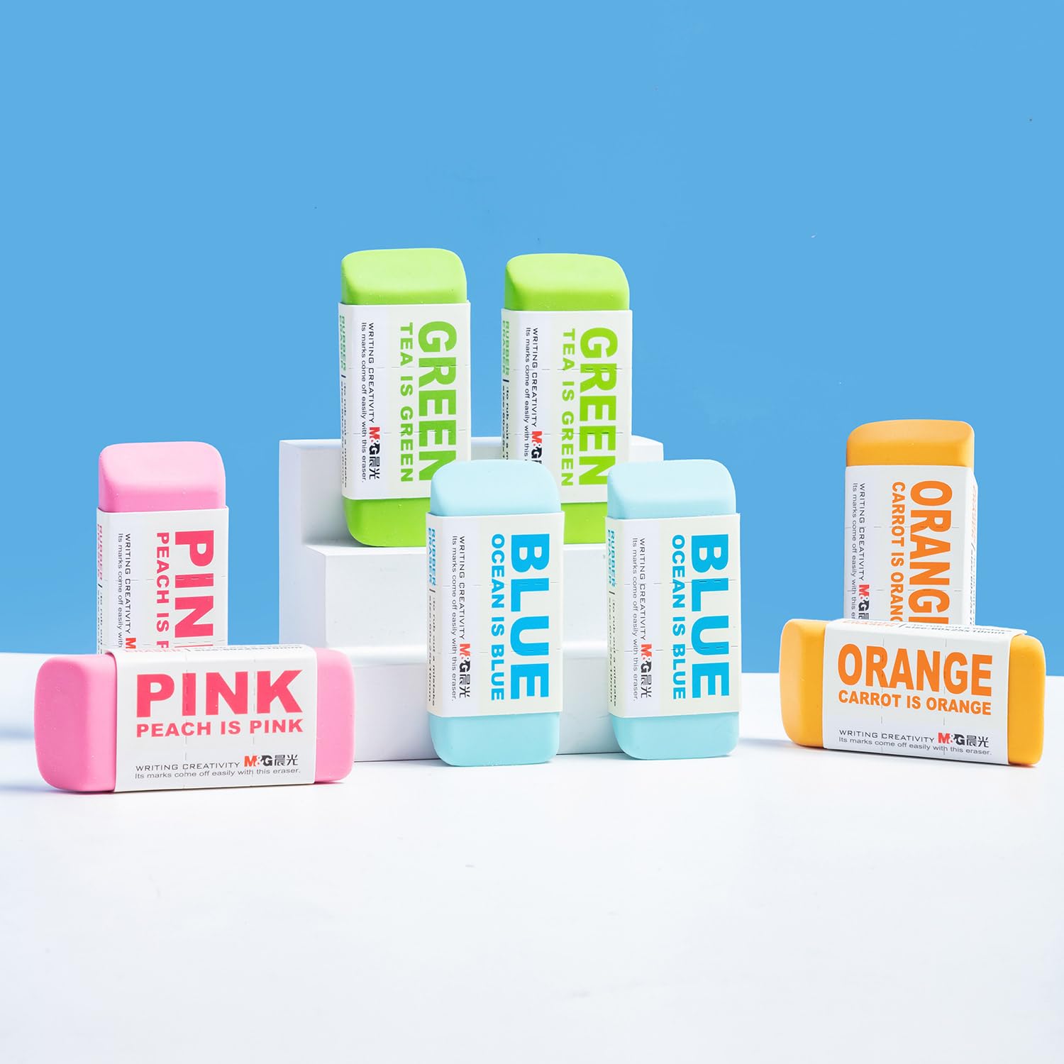 8 Pack Large Erasers Pencil Erasers (Random Colors)