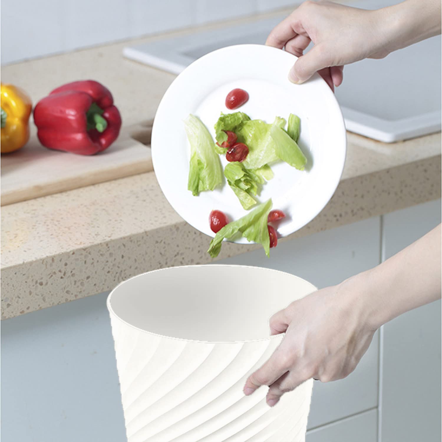 1.8 Gallon Small Trash Can Wastebasket Recycling Bin Slim Profile