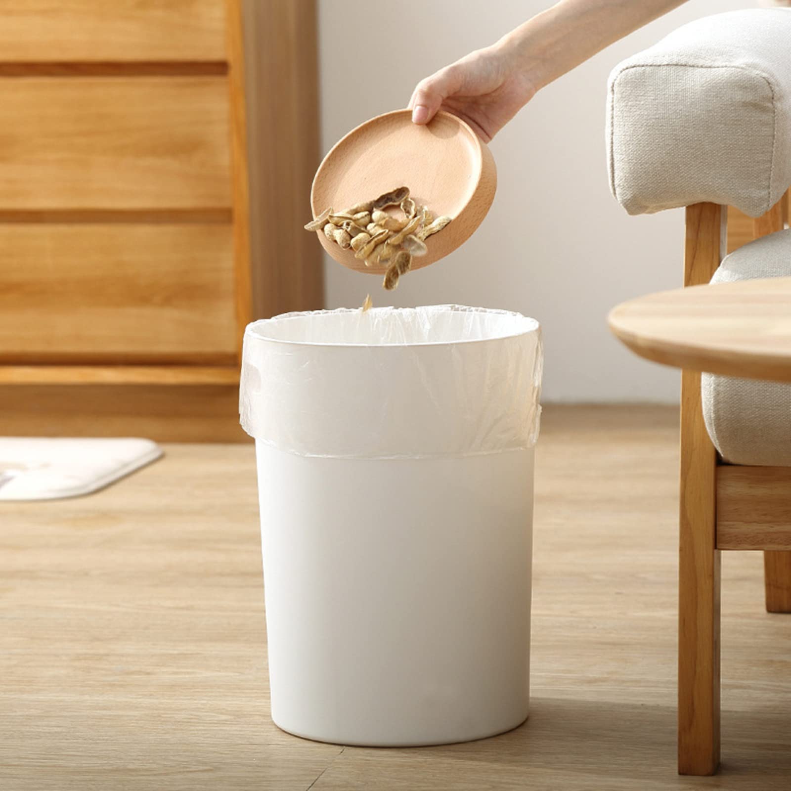 6 Pack Small Trash Can, 1.5 Gallon Round Plastic