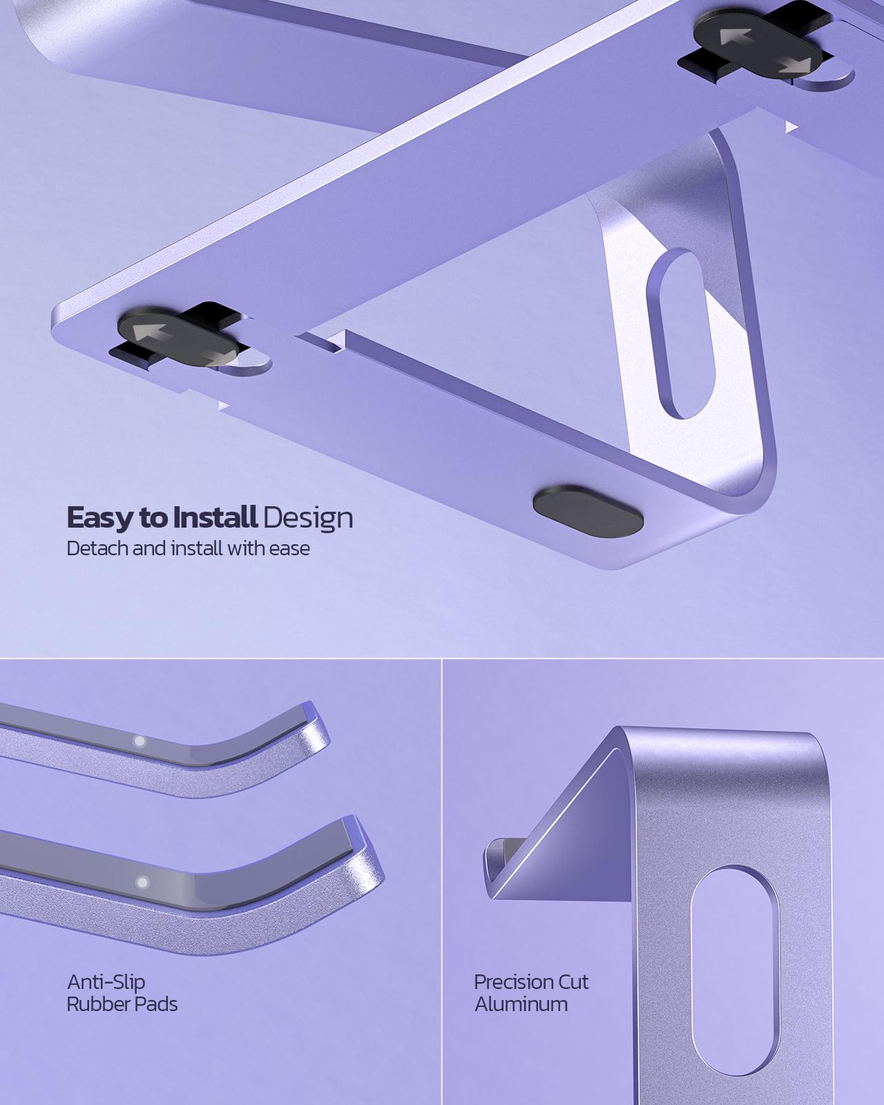 [1 PC] Detachable Ergonomic Laptop Mount Computer Stand for Desk, All 10-16" Laptops