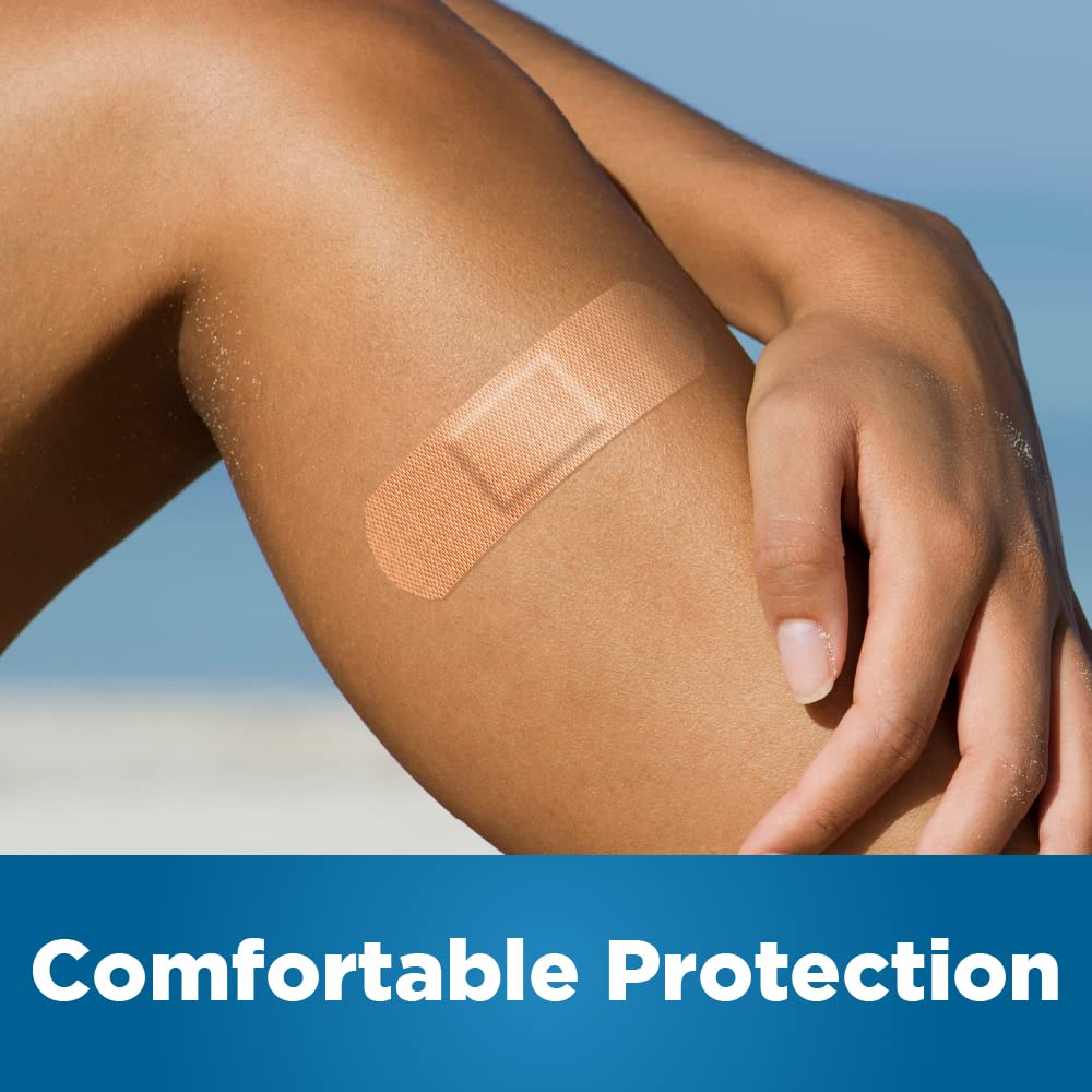 Flexible Fabric Adhesive Bandages, First Aid and Wound Care Supplies, Assorted Sizes, 100 Count