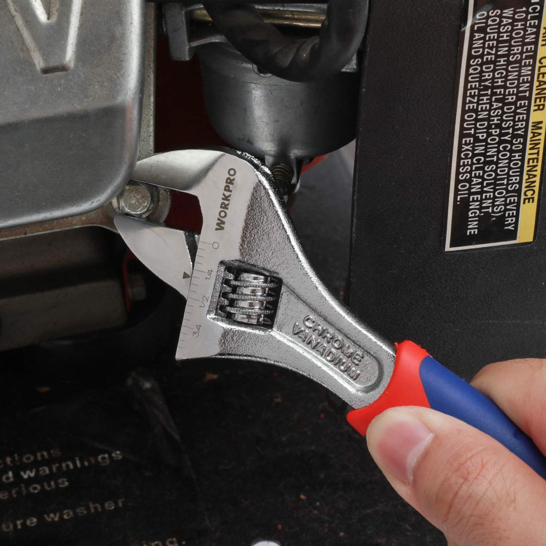 3-piece Adjustable Wrench Set CR-V with Rubberized Anti-Slip Grips 6-inch, 8-inch, 10-inch