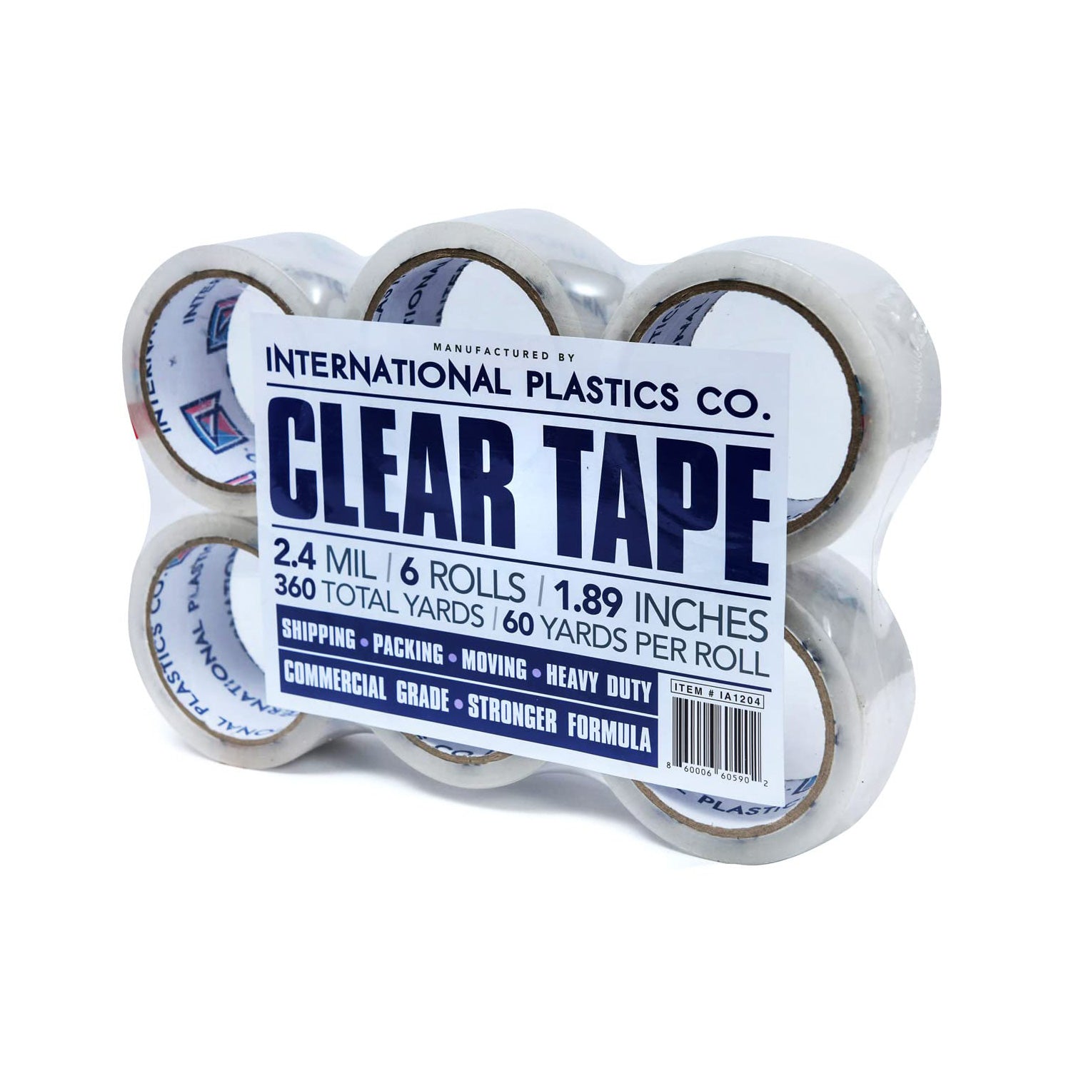 Heavy Duty Packing Tape Refill, 1.88 Inch x 60 Yards, 6 & 12 Rolls, 3" Core