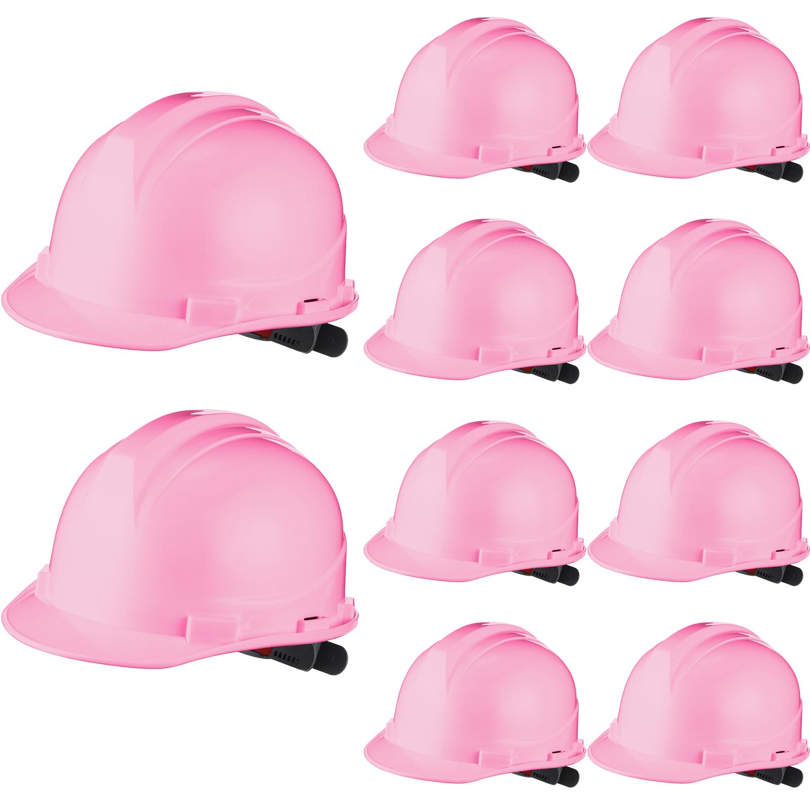 [10 Pcs] Suspension Hard Hat for Construction, Ratchet Cap Style w/ Self Adjusting Straps for Man & Woman