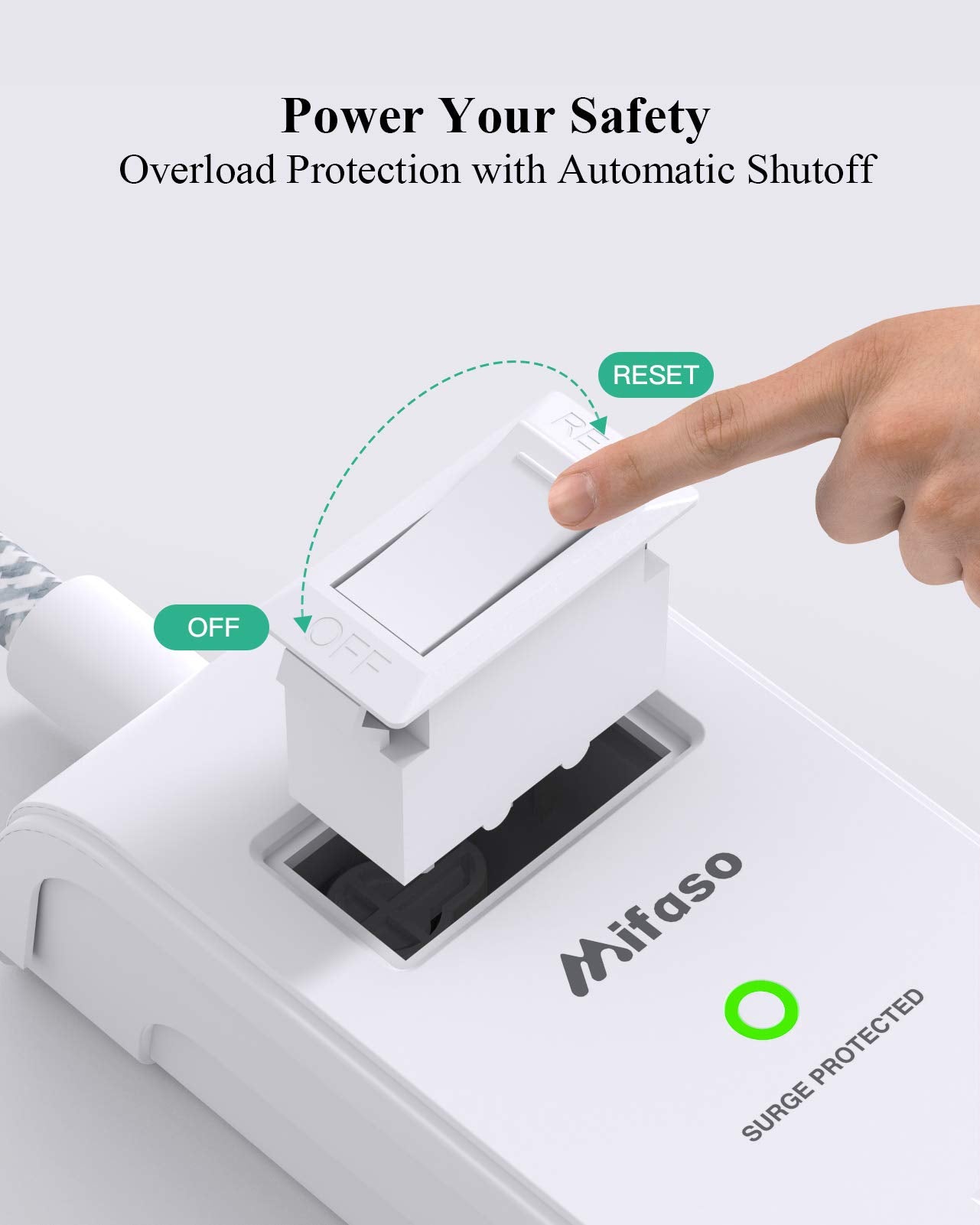 2 Pack Power Strip Surge Protector - 6 Outlets 2 USB Ports 5Ft/12Ft/15Ft Long Extension Cords