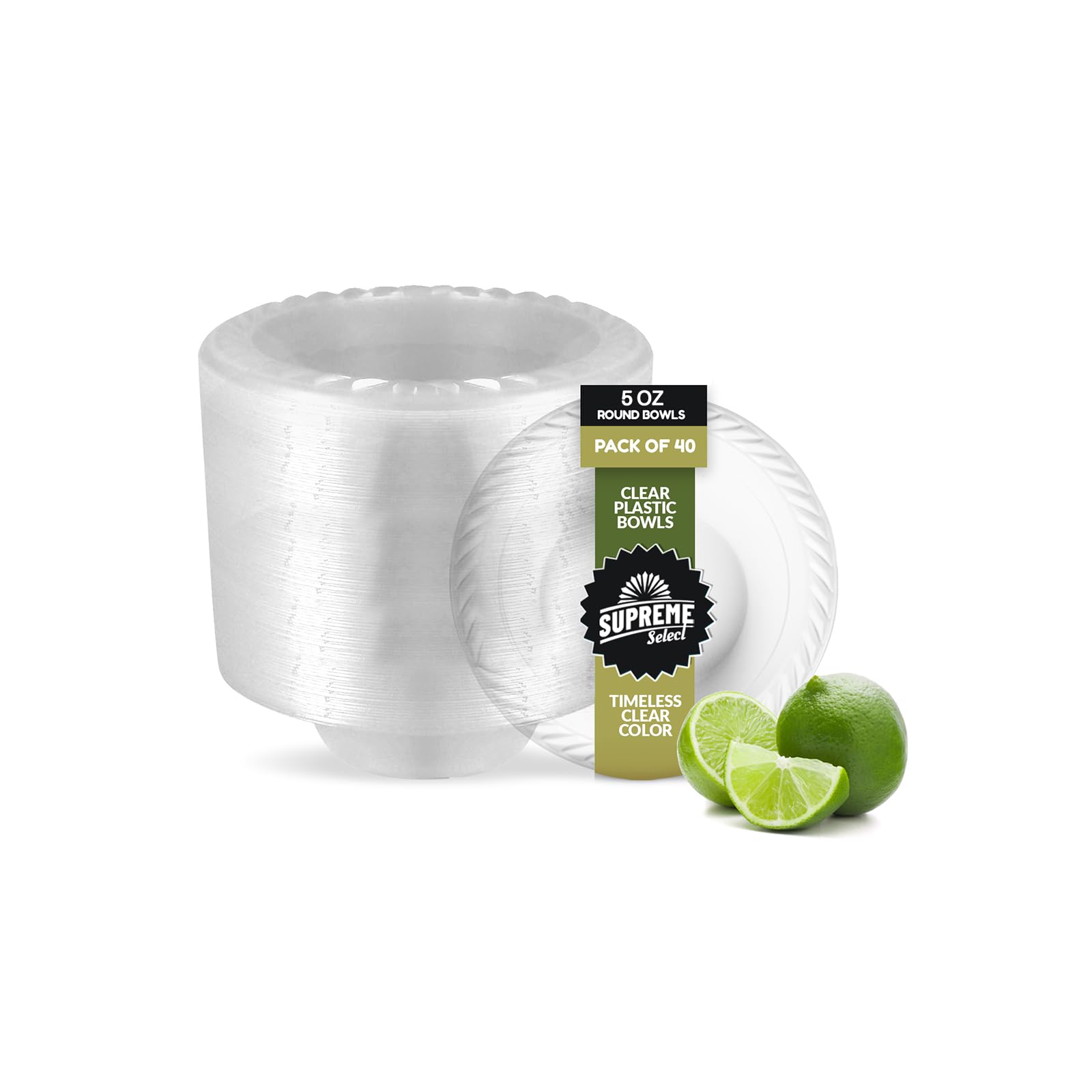 [120 PCS] Clear Disposable Plastic Bowls, 5 oz.