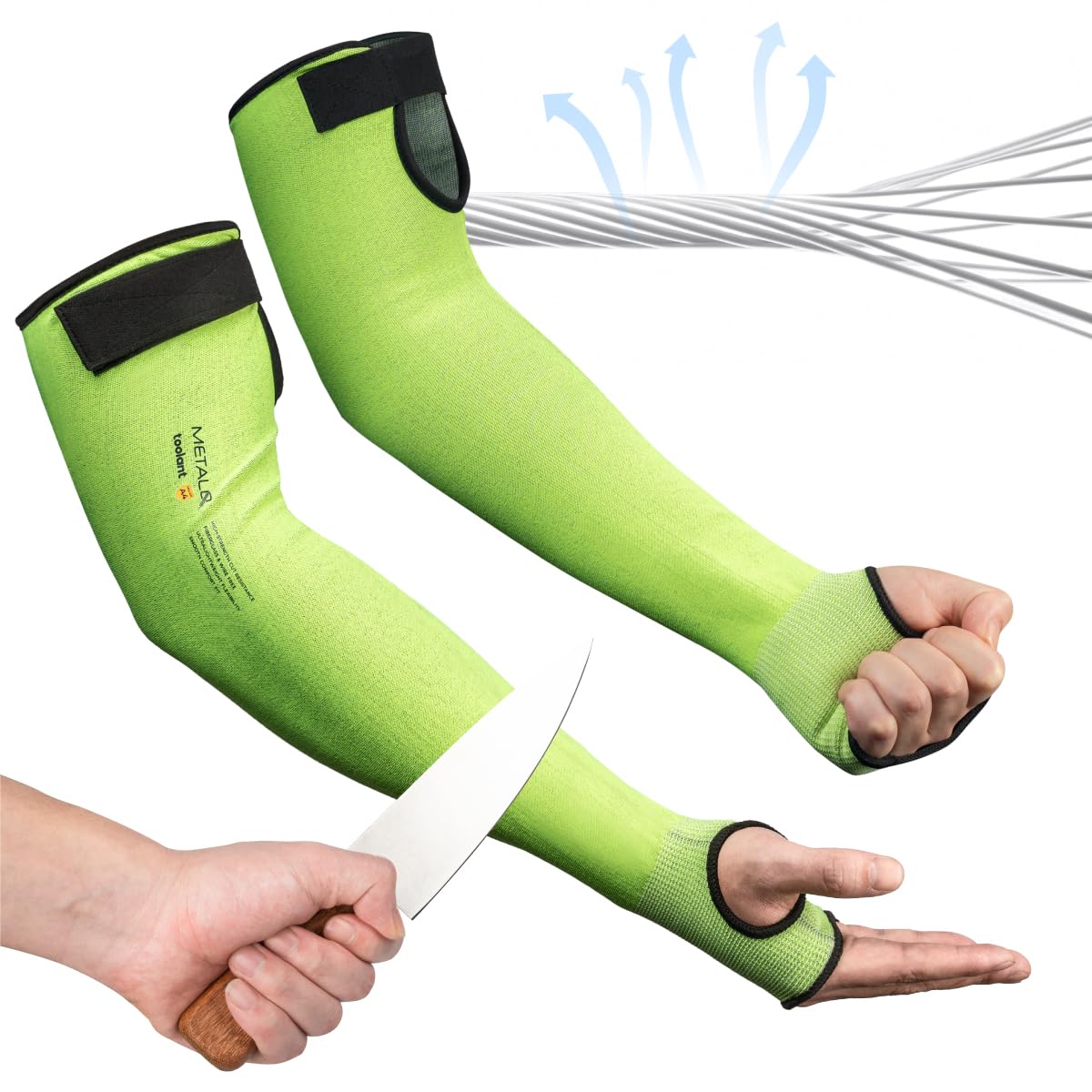 [1 / 2 Pairs] Ultra-Comfort Cut Resistant Gardening Sleeves with Thumb Hole
