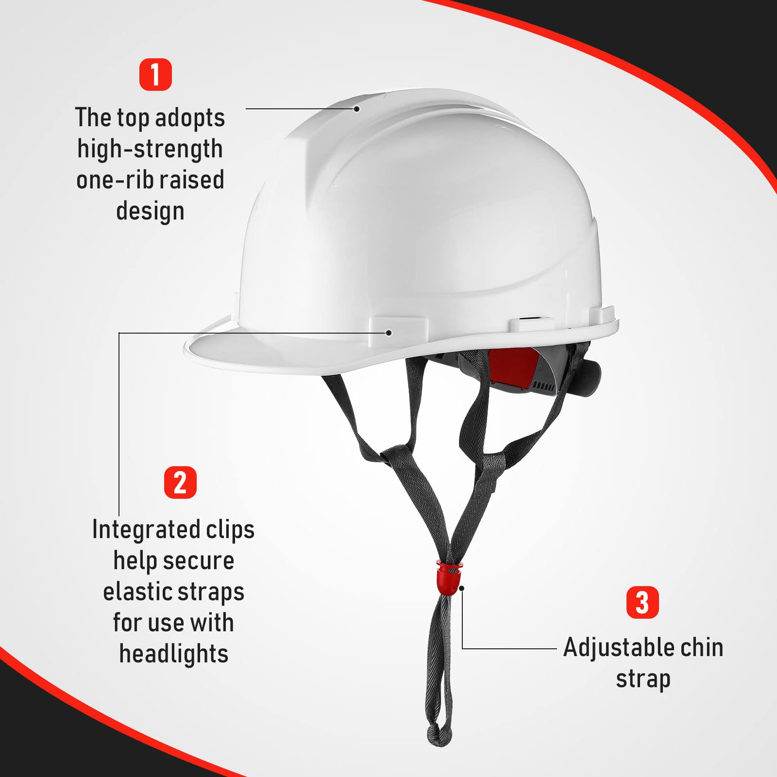[10 Pcs] Suspension Hard Hat for Construction, Ratchet Cap Style w/ Self Adjusting Straps for Man & Woman