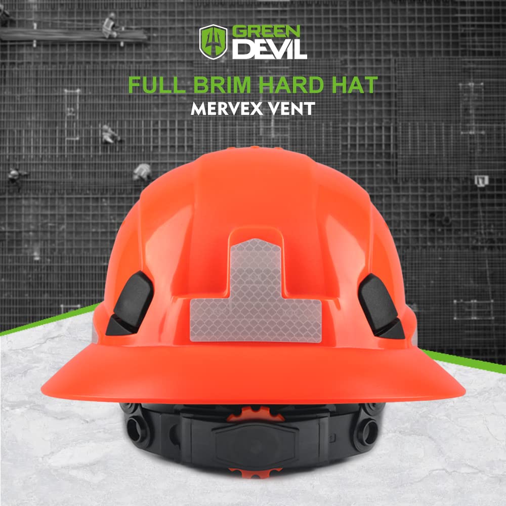 [1 Pack] Full Brim Hard Hat Vented Construction Safety Helmet OSHA Approved
