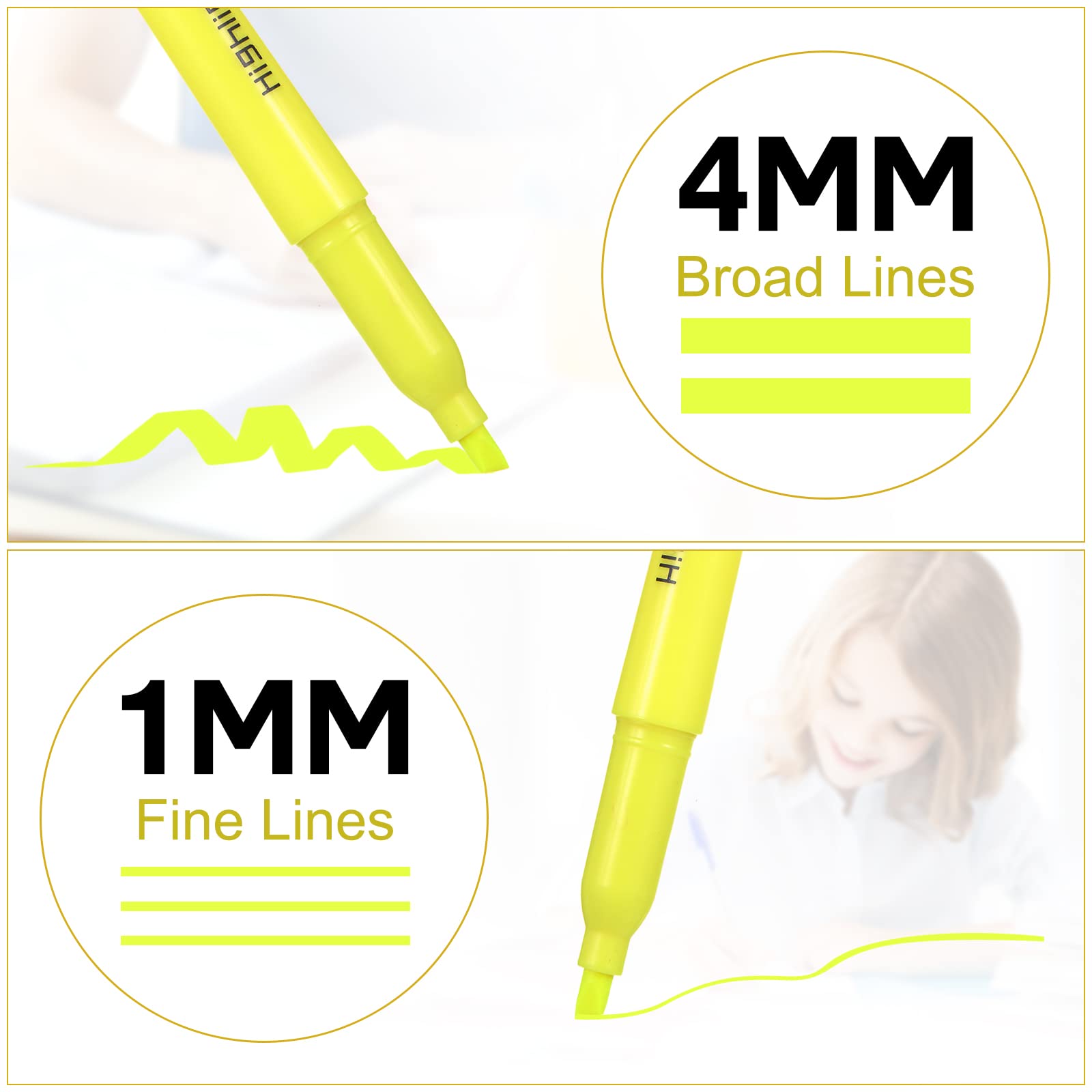 180 Pcs Highlighter Markers Bulk, Chisel Tip (Yellow)