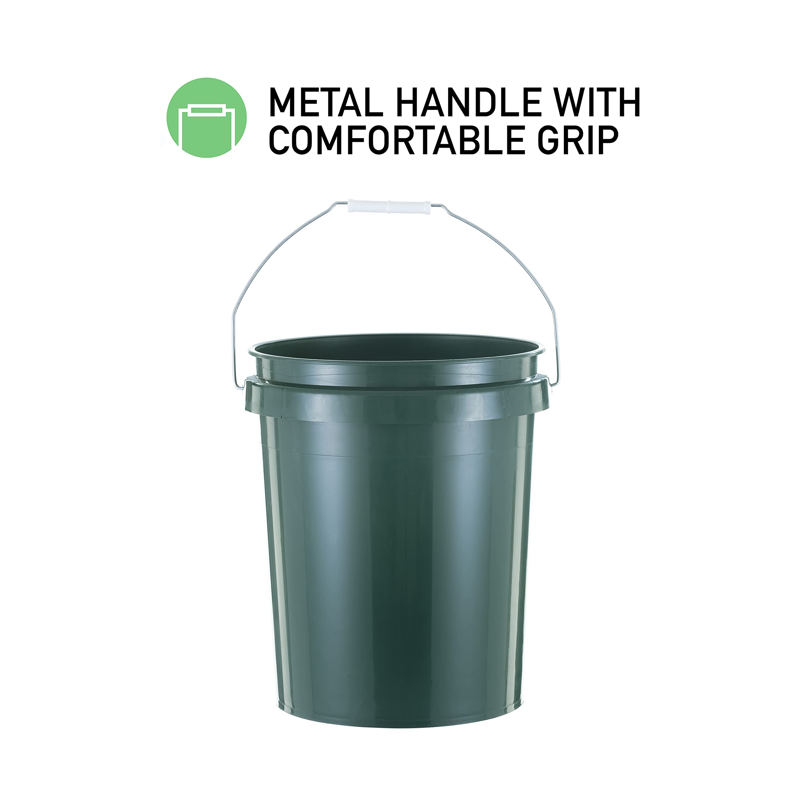 [3 Pack] 5 Gallon Bucket, Heavy Duty Plastic Bucket