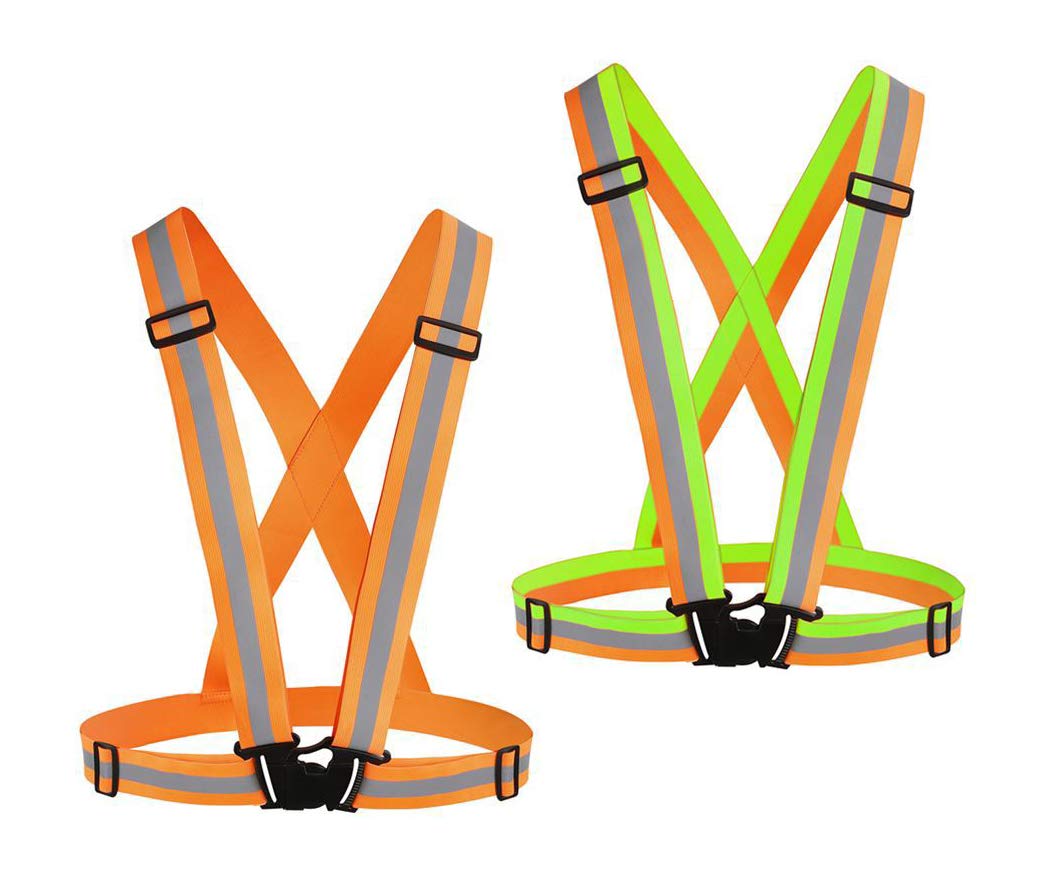[2 Packs] Hi-Vis Adjustable Safety Sash Belts with Reflective Straps
