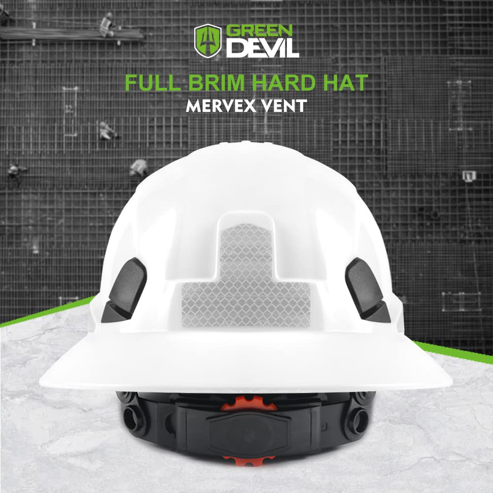 [1 Pack] Full Brim Hard Hat Vented Construction Safety Helmet OSHA Approved