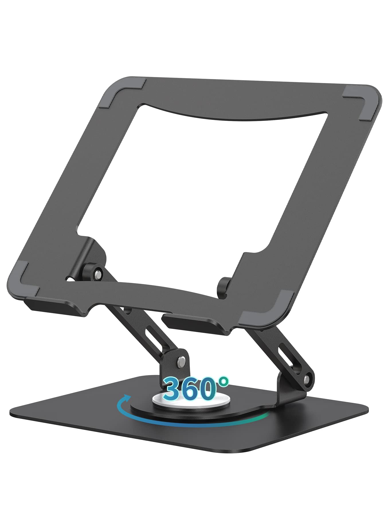 [1 PC] Laptop Stand with 360° Rotating Base, Ergonomic Computer Riser, Foldable Laptop Mount
