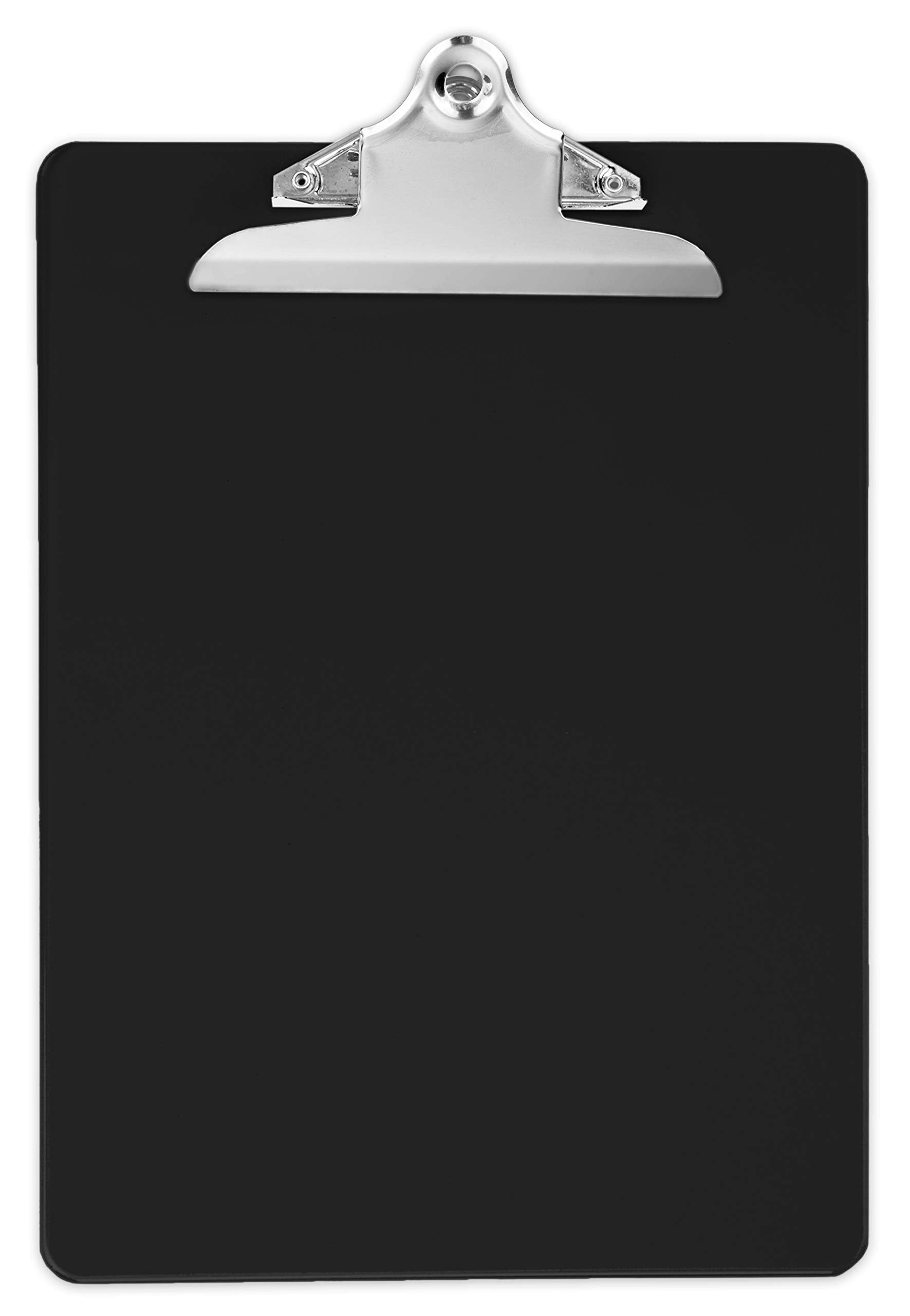 Black Plastic Clipboards (Set of 6 or 12) Multipack - 12.5x9 Inch Clipboard Holds 100 Sheets