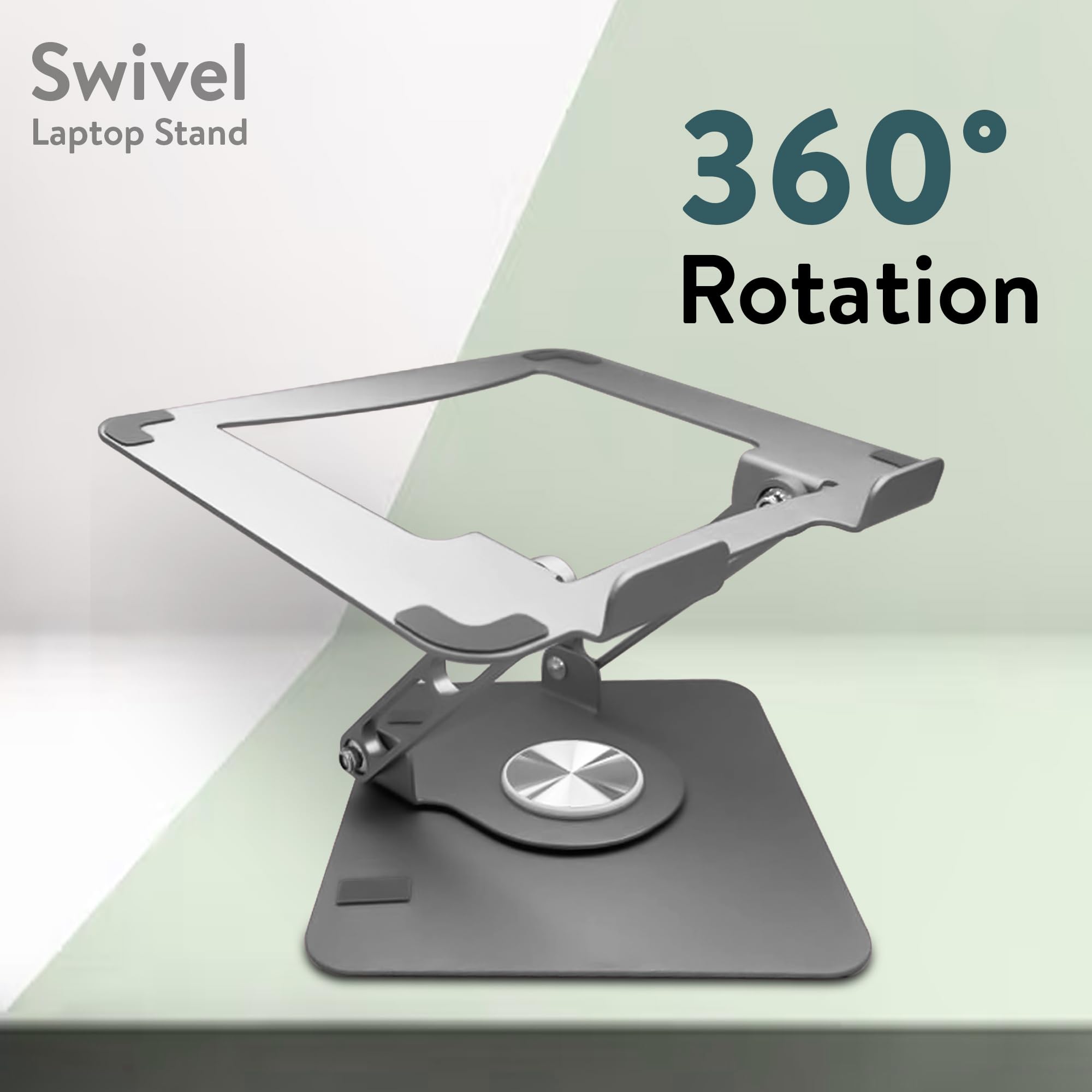[1 PC] Swivel Laptop Stand for Desk, Adjustable-Raise, Tilt, Collapsible