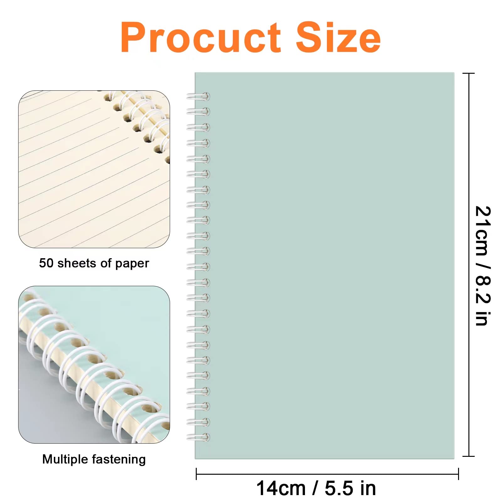 48 Pack A5 Spiral Notebook College Ruled Spiral Bulk, 100 Pages, 8.3 x 5.5 Inches