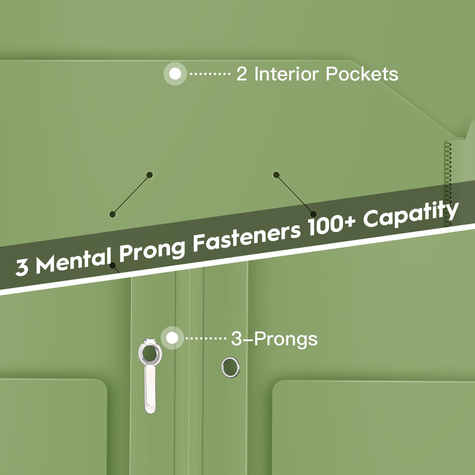 [6 & 60 Pack] ViVin Heavy Duty Folders with Clear Front Pocket, Plastic Folder with fastener