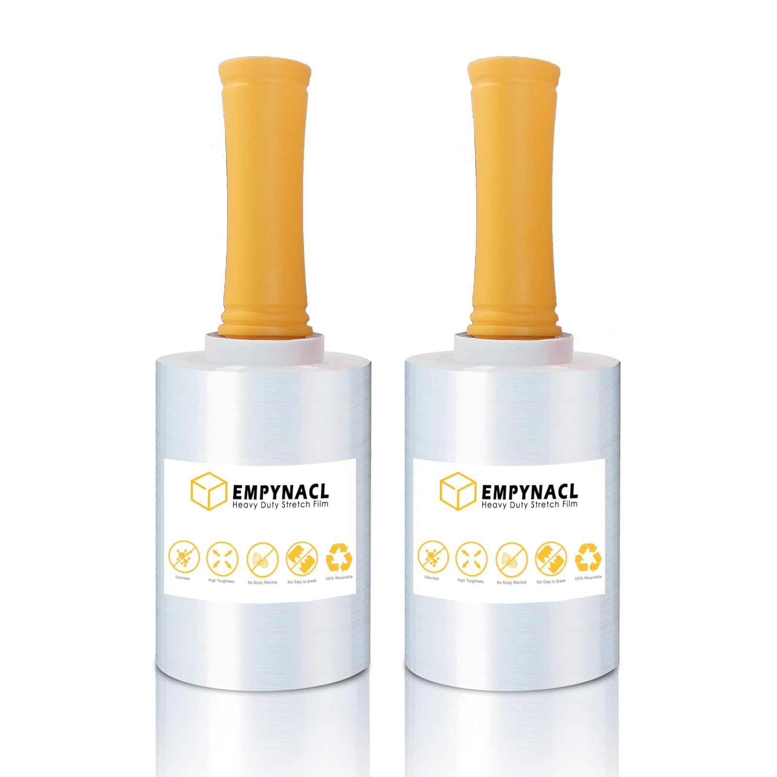 Stretch Film, 2 or 4 PCS 600% Stretch Heavy Duty Narrow Shrink Wrap with 2 Handles