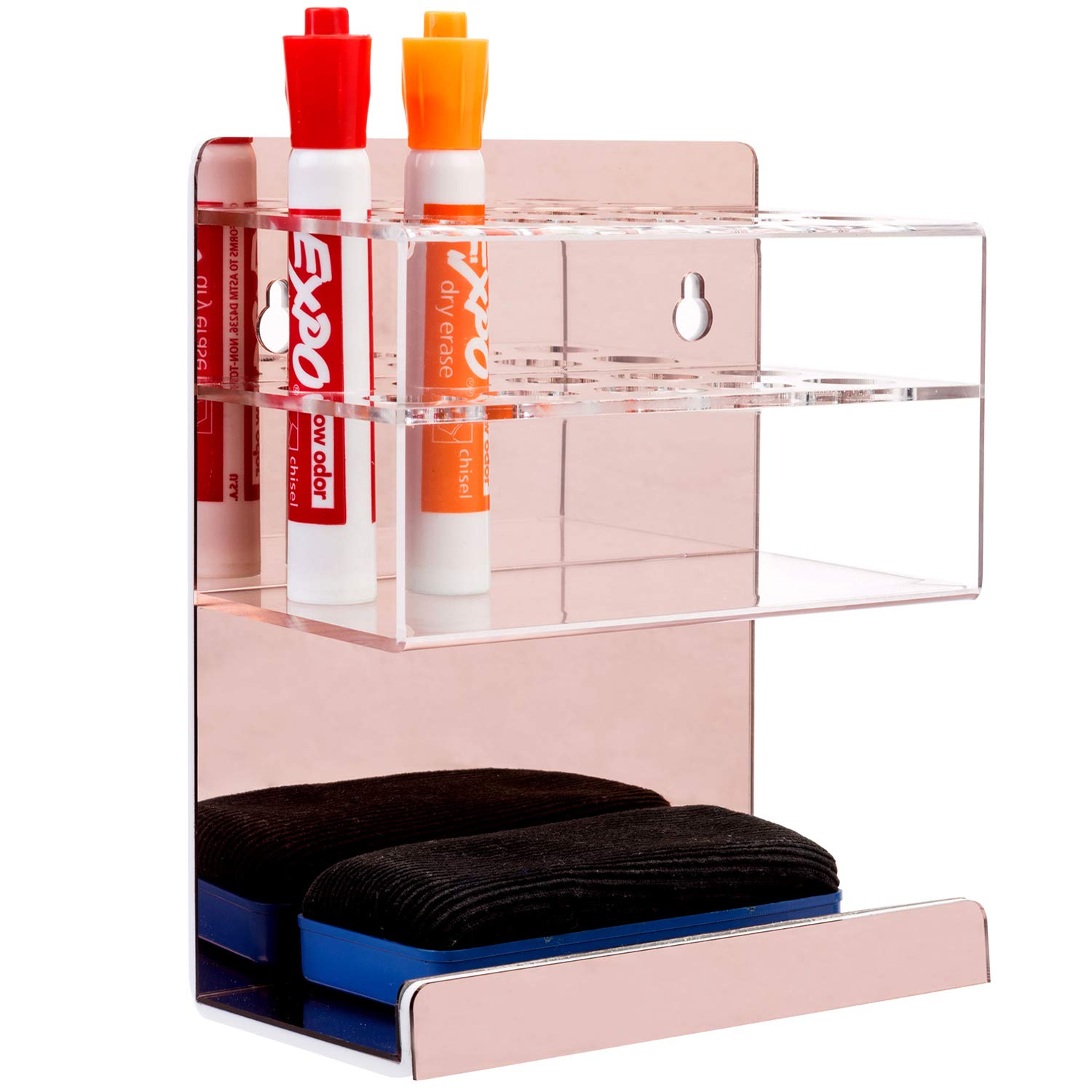 [1 / 2 Pack] Wall Mounted Dry Erase Whiteboard Marker Holder Stand