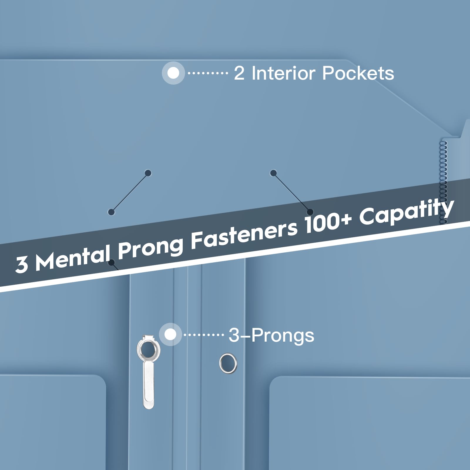 [6 & 60 Pack] ViVin Heavy Duty Folders with Clear Front Pocket, Plastic Folder with fastener