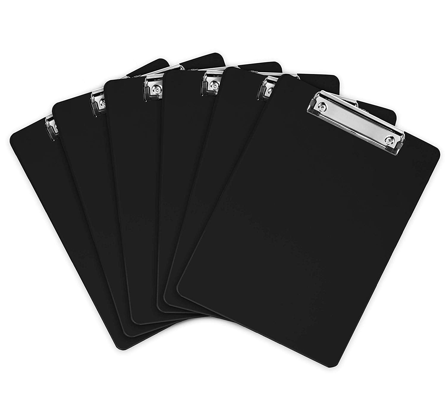 Black Plastic Clipboards (Set of 6 or 12) Multipack - 12.5x9 Inch Clipboard Holds 100 Sheets