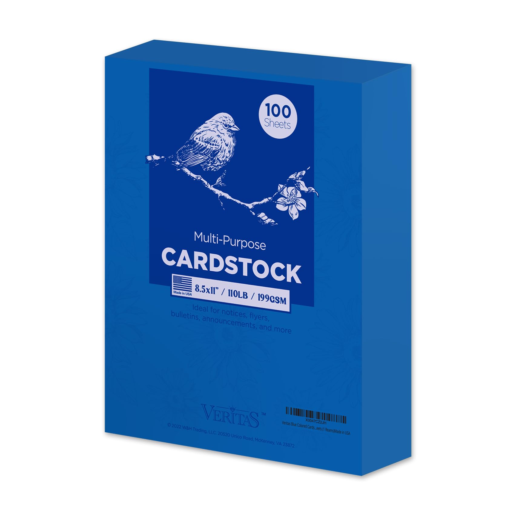 Veritas Colored Cardstock, 8.5" x 11" Colored Copy paper, 110LB/199GSM Printer Paper, 100 Sheets (1 Reams)